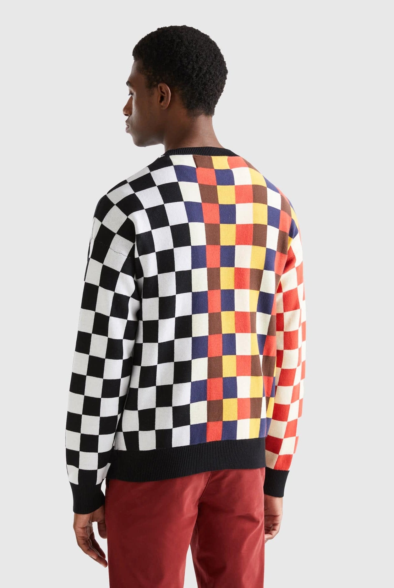 يونايتد كولورز اوف بينيتون بلوفر مقلم بنسبة 100% قطن رجالي