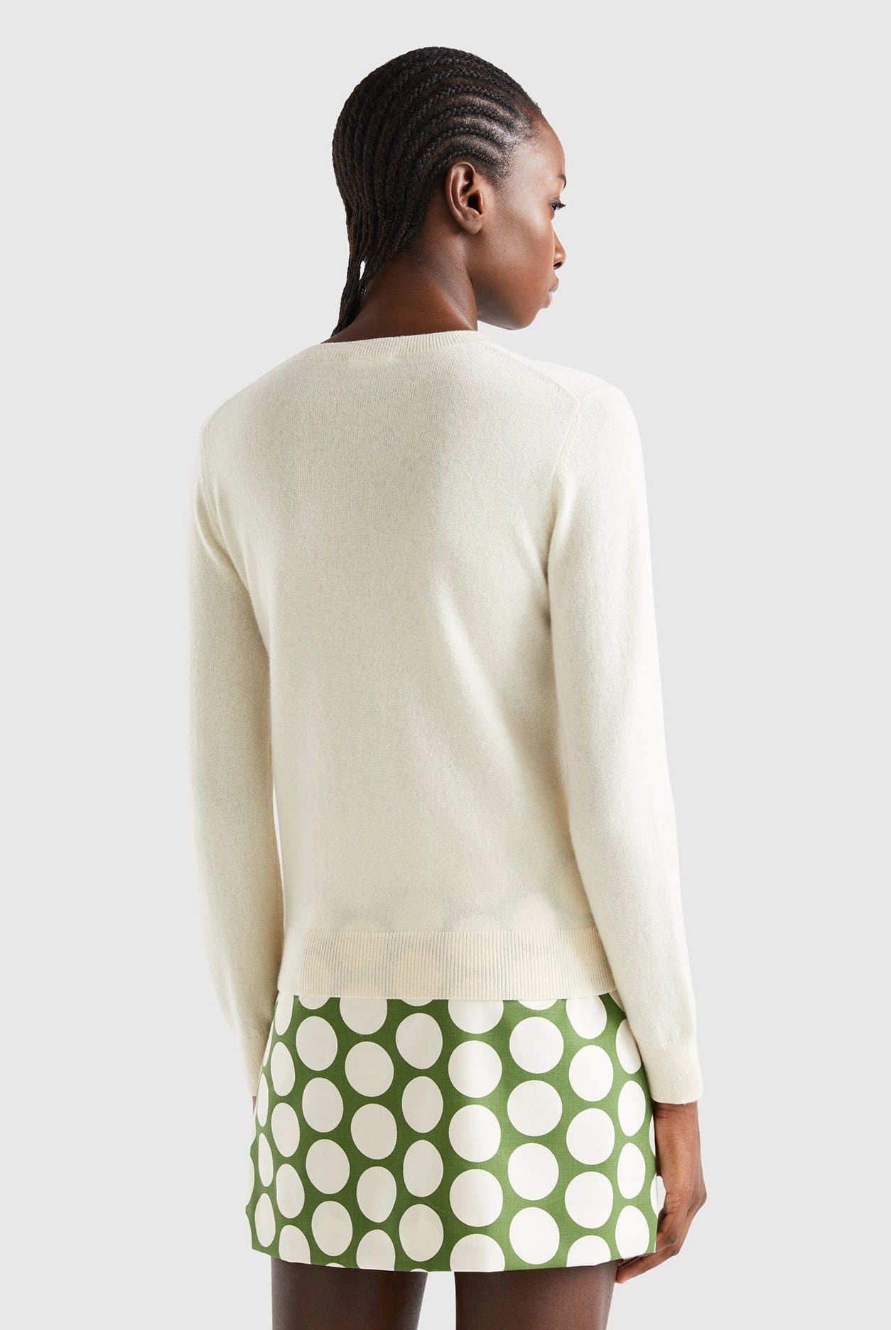 يونايتد كولورز اوف بينيتون بلوفر رمادي داكن من الكشمير الخالص نسائي