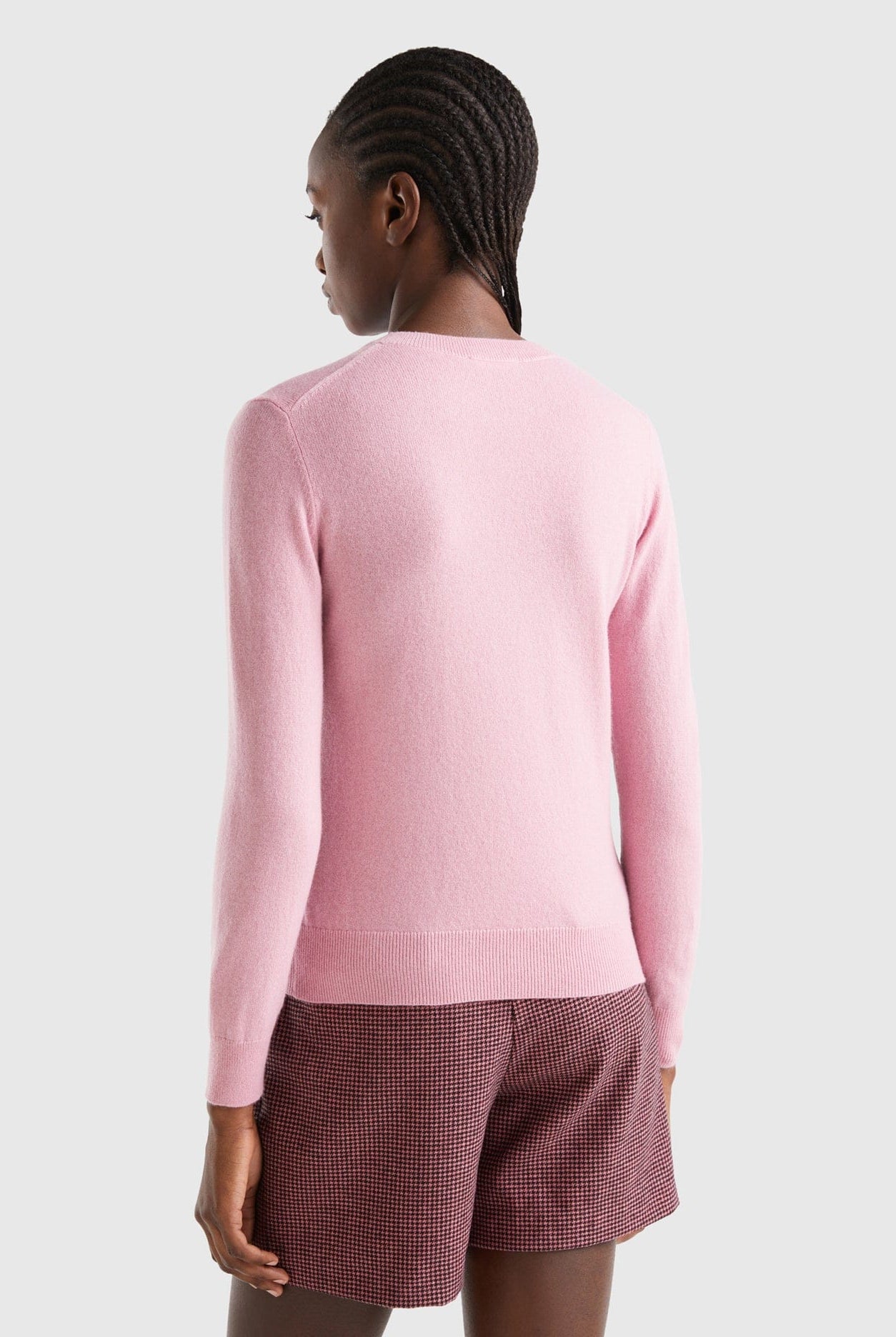 يونايتد كولورز اوف بينيتون بلوفر رمادي داكن من الكشمير الخالص نسائي