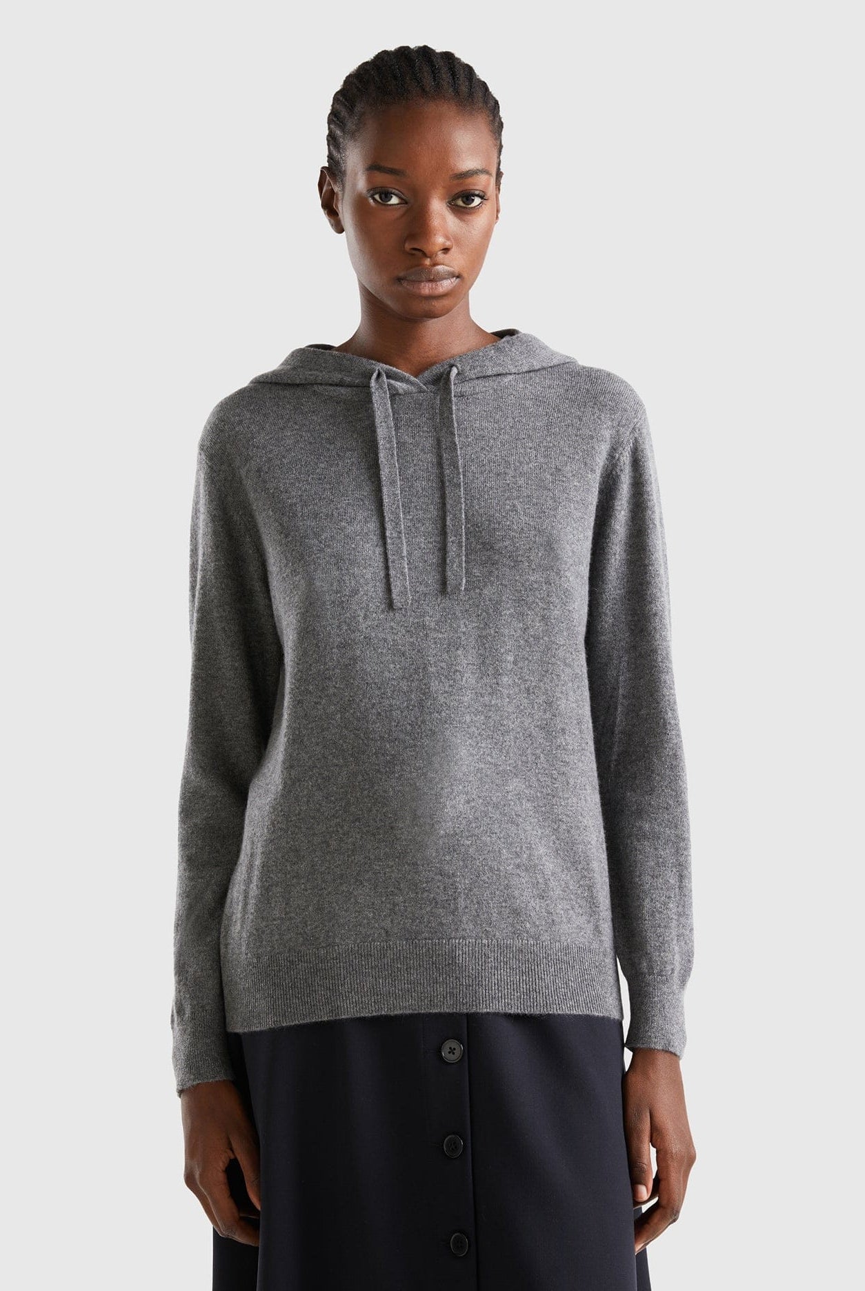 يونايتد كولورز اوف بينيتون سترة رمادية داكنة بغطاء للرأس