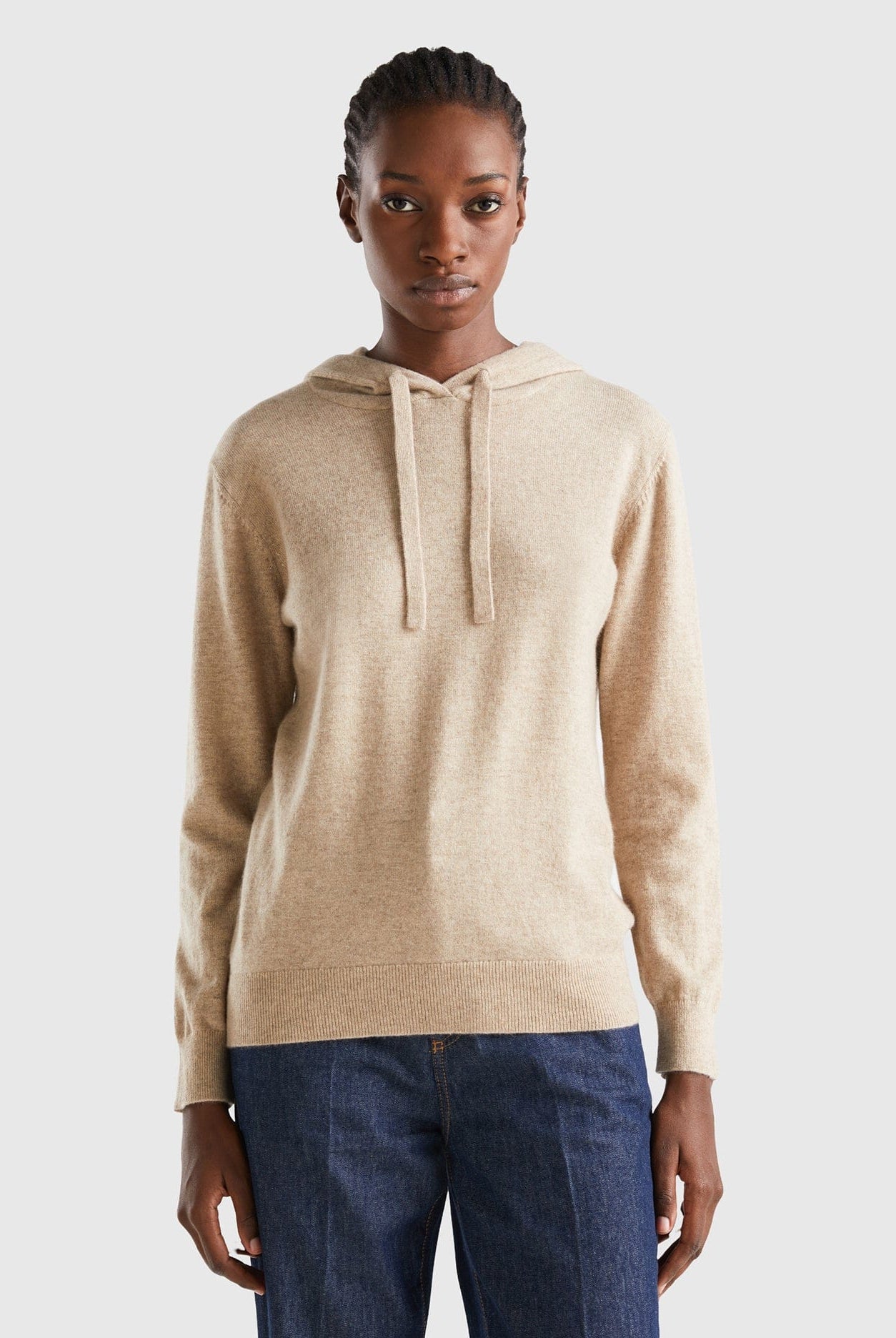 يونايتد كولورز اوف بينيتون سترة رمادية داكنة بغطاء للرأس