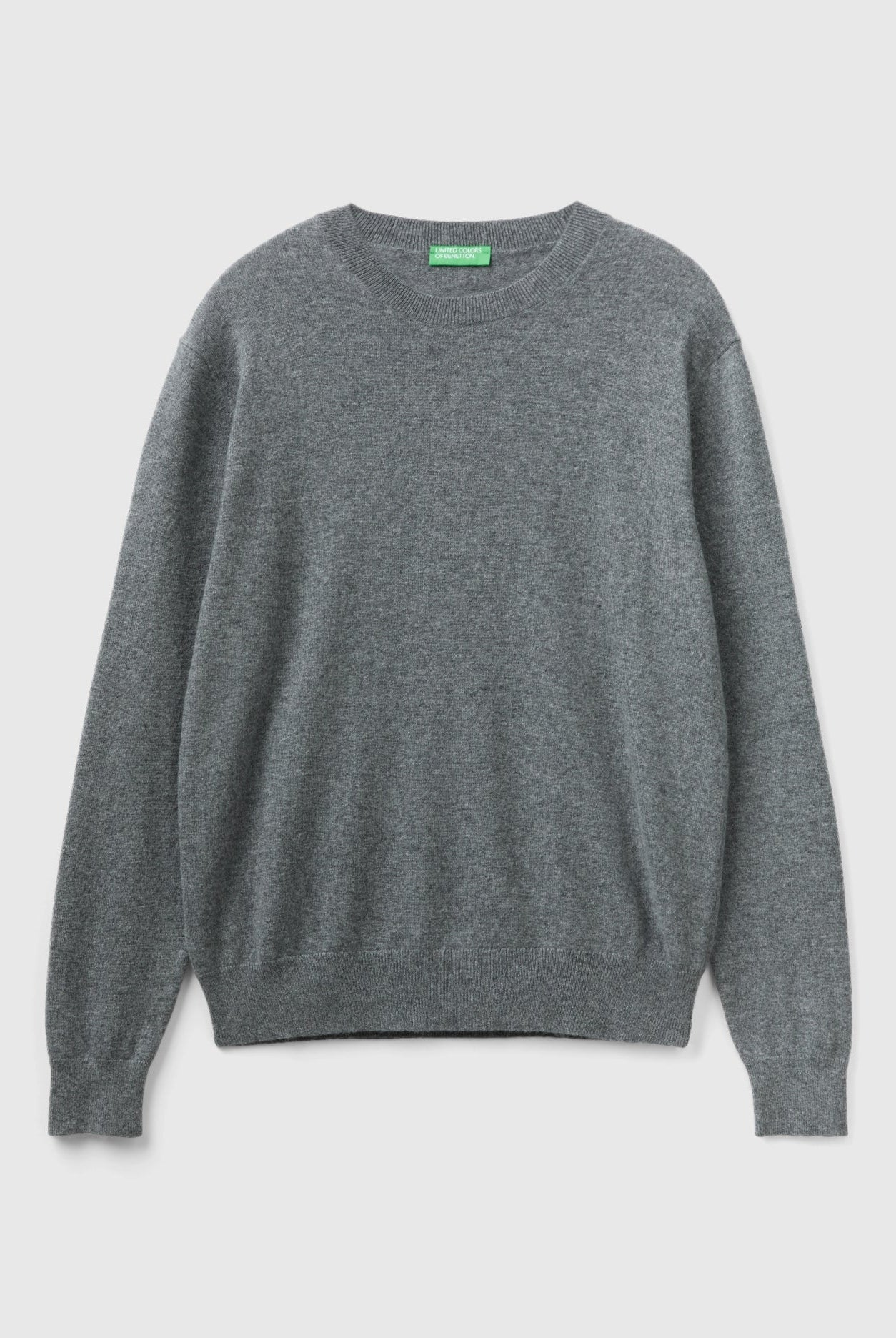 يونايتد كولورز اوف بينيتون بلوفر رمادي داكن من الكشمير الخالص