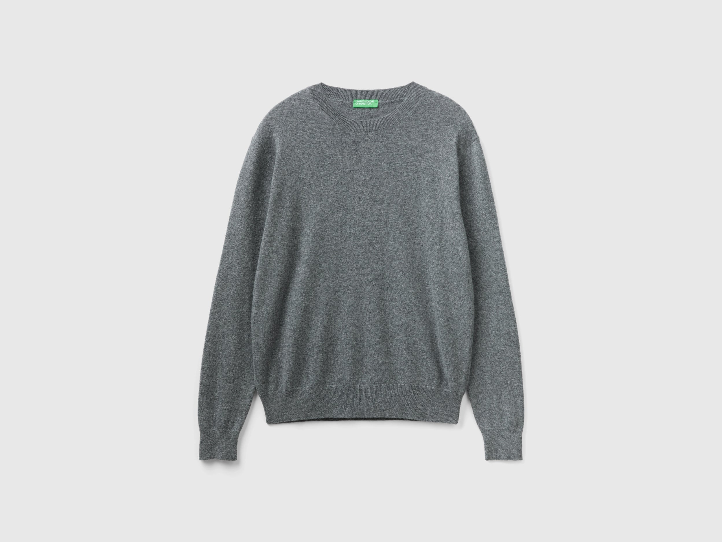 يونايتد كولورز اوف بينيتون بلوفر رمادي داكن من الكشمير الخالص