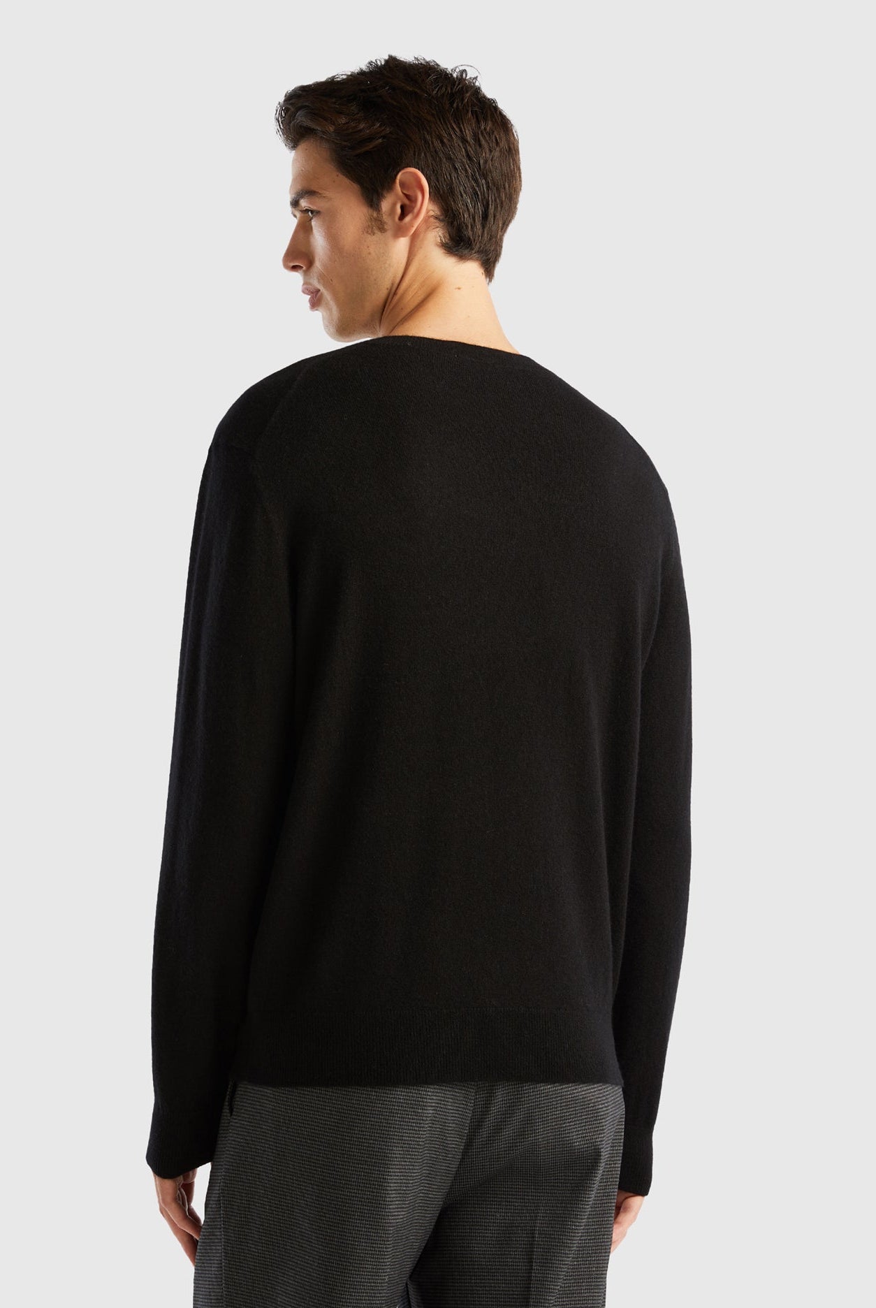 يونايتد كولورز اوف بينيتون بلوفر رمادي داكن من الكشمير الخالص