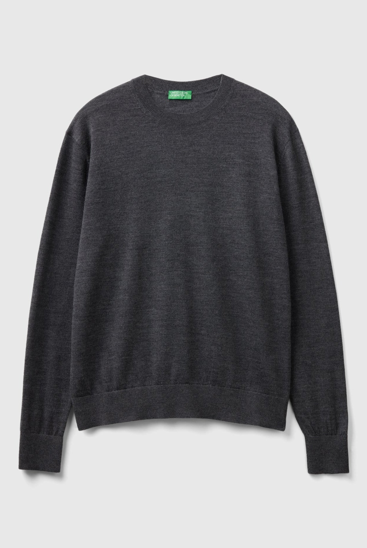 يونايتد كولورز اوف بينيتون بلوفر رمادي داكن من صوف ميرينو الخالص