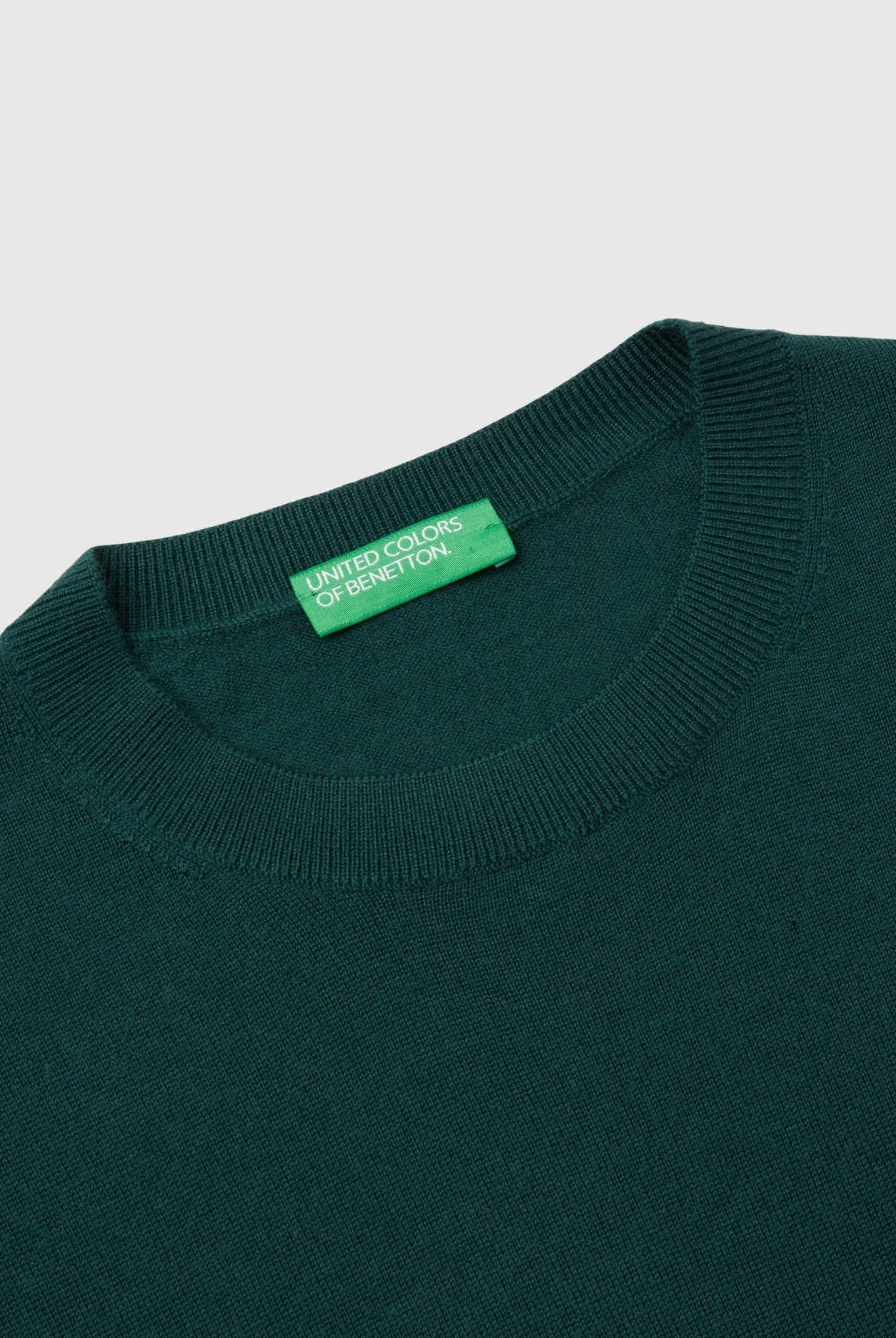 يونايتد كولورز اوف بينيتون بلوفر رمادي داكن من صوف ميرينو الخالص