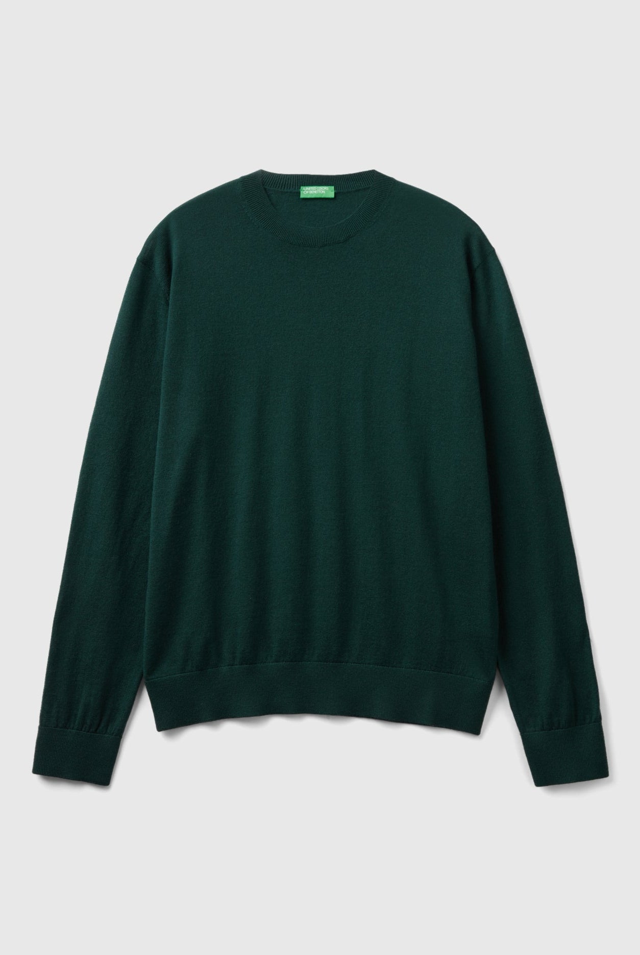 يونايتد كولورز اوف بينيتون بلوفر رمادي داكن من صوف ميرينو الخالص