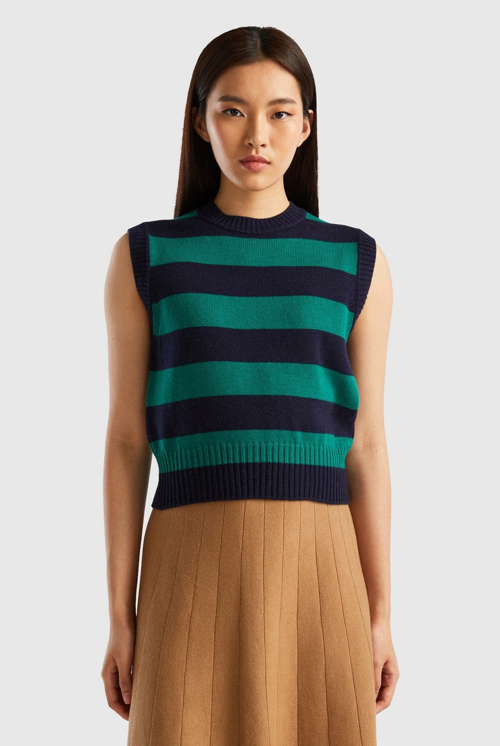 يونايتد كولورز اوف بينيتون بلوفر صوف مخطط نسائي