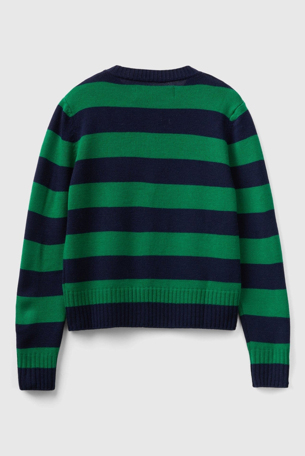 يونايتد كولورز اوف بينيتون بلوفر مخطط بالعرض كم طويل بأزرار أمامية رجالي