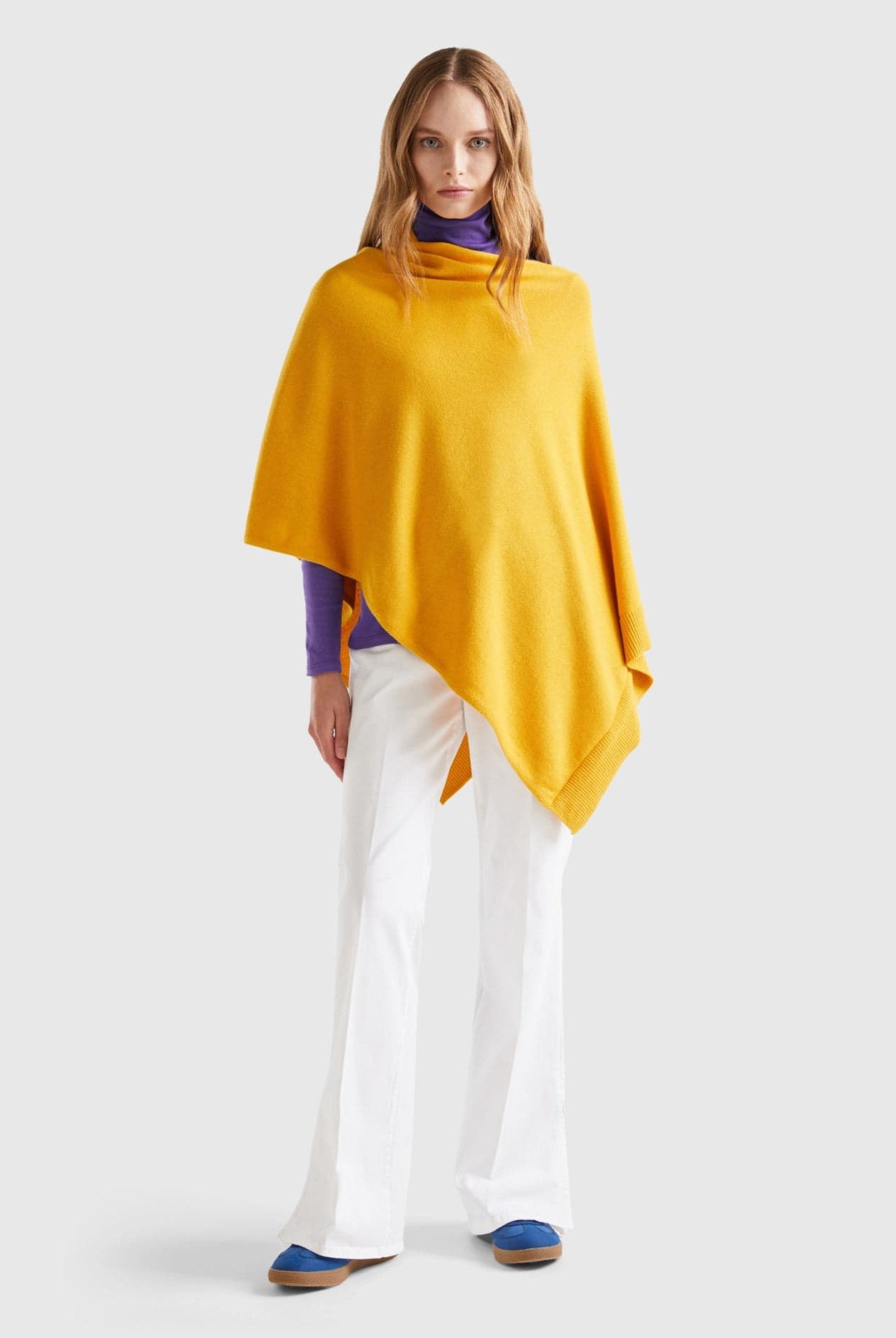 يونايتد كولورز اوف بينيتون بونشو كشمير مخلوط نسائي