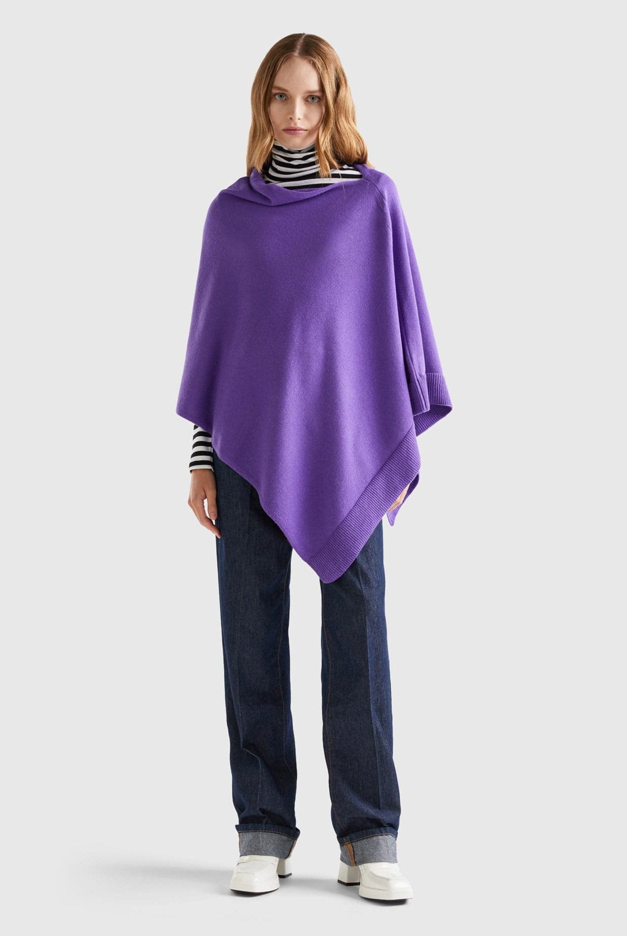 يونايتد كولورز اوف بينيتون بونشو كشمير مخلوط نسائي