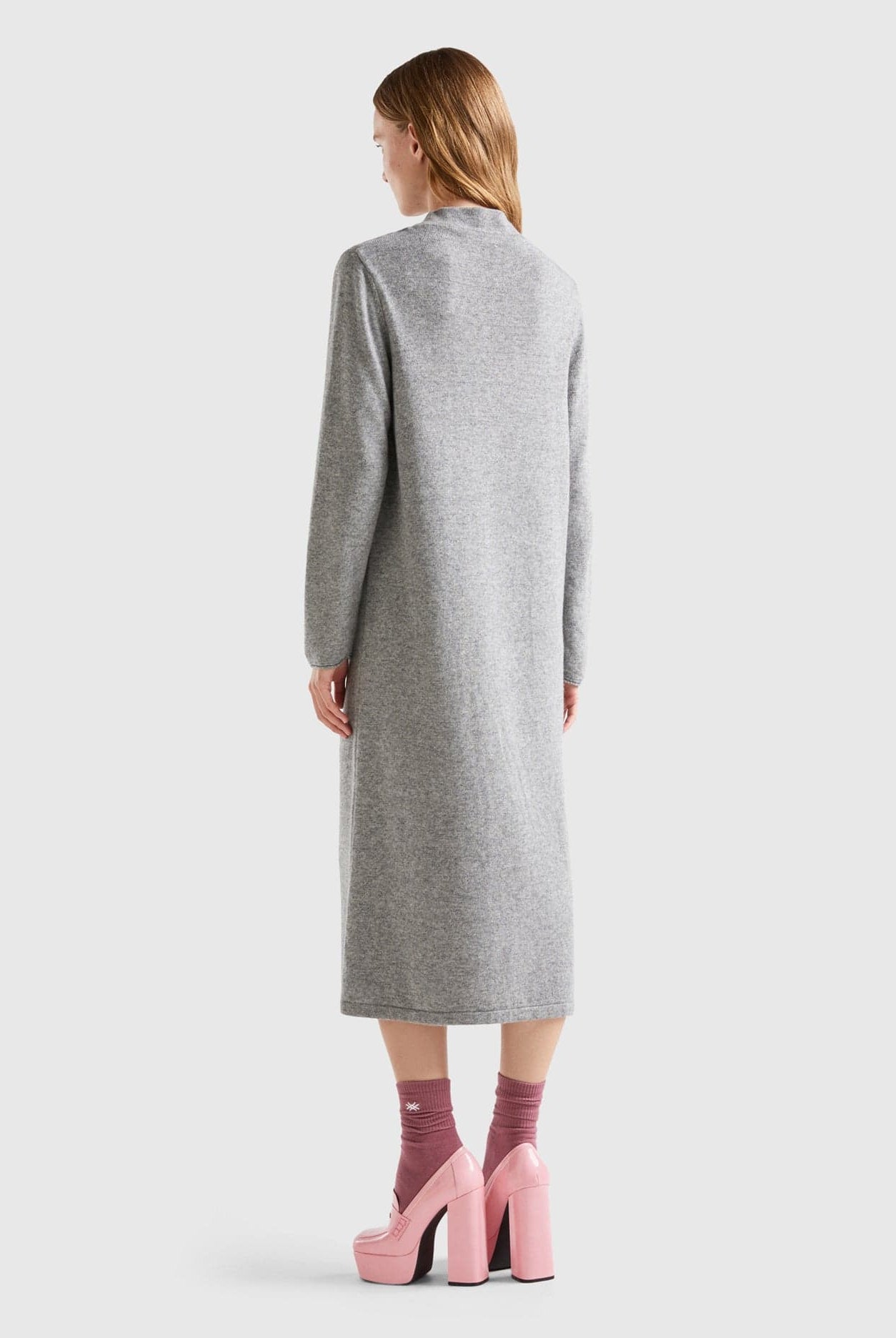 يونايتد كولورز اوف بينيتون فستان ميدي من مزيج الكشمير نسائي