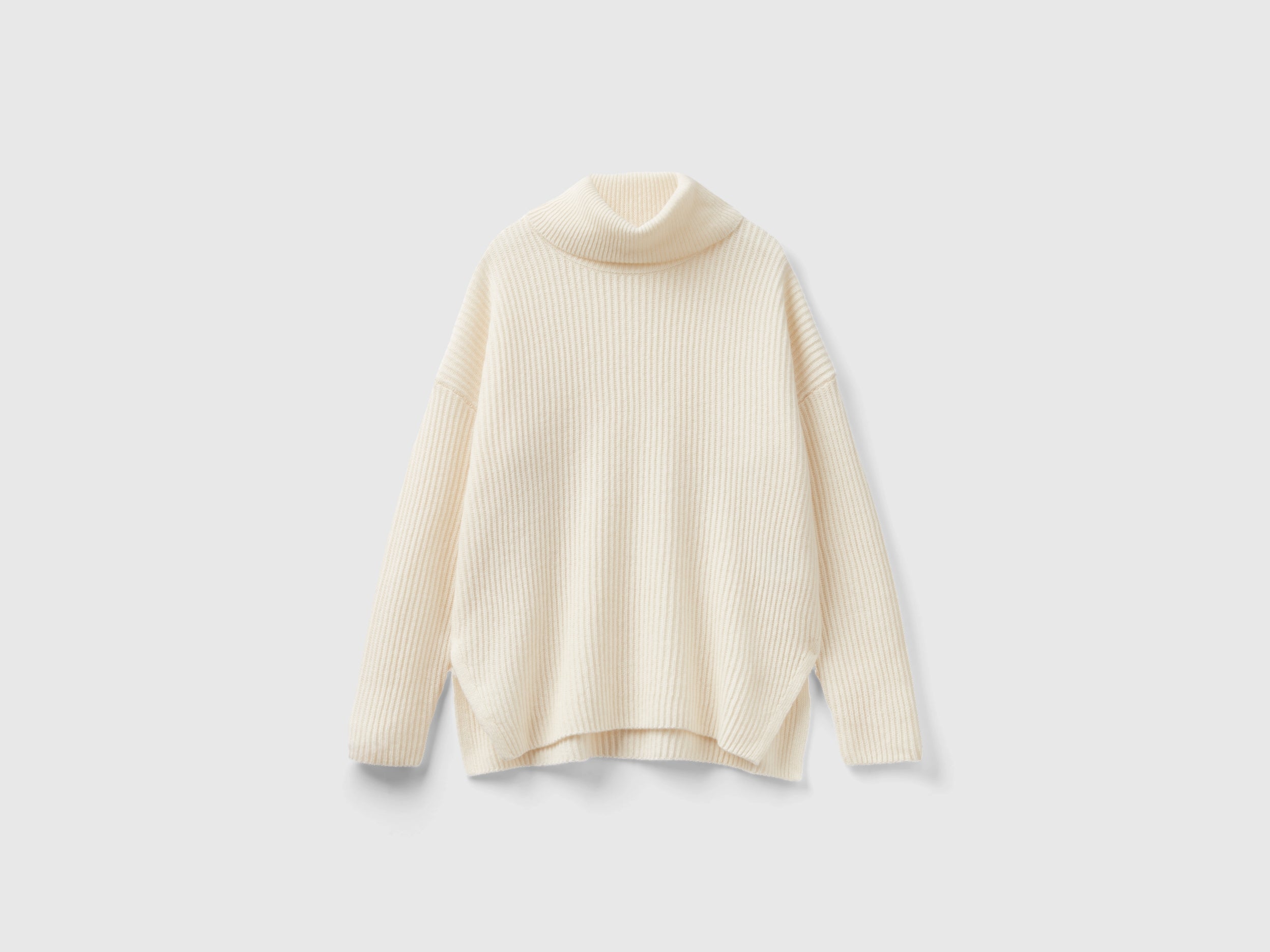 يونايتد كولورز اوف بينيتون سترة من الصوف المخلوط بأكتاف مكشوفة وياقة واقفة نسائي