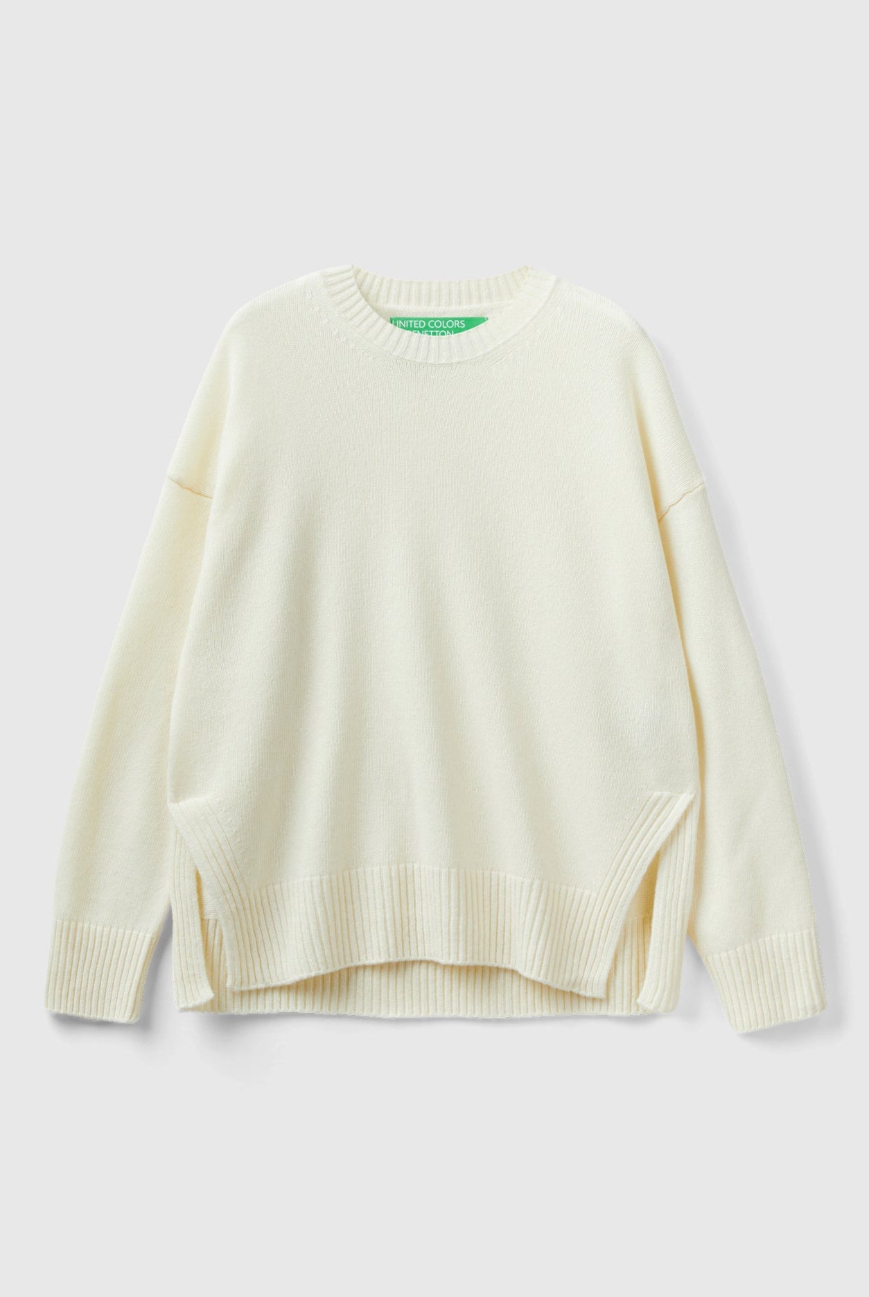 يونايتد كولورز اوف بينيتون بلوفر صوف مخلوط بقصة مربعة نسائي