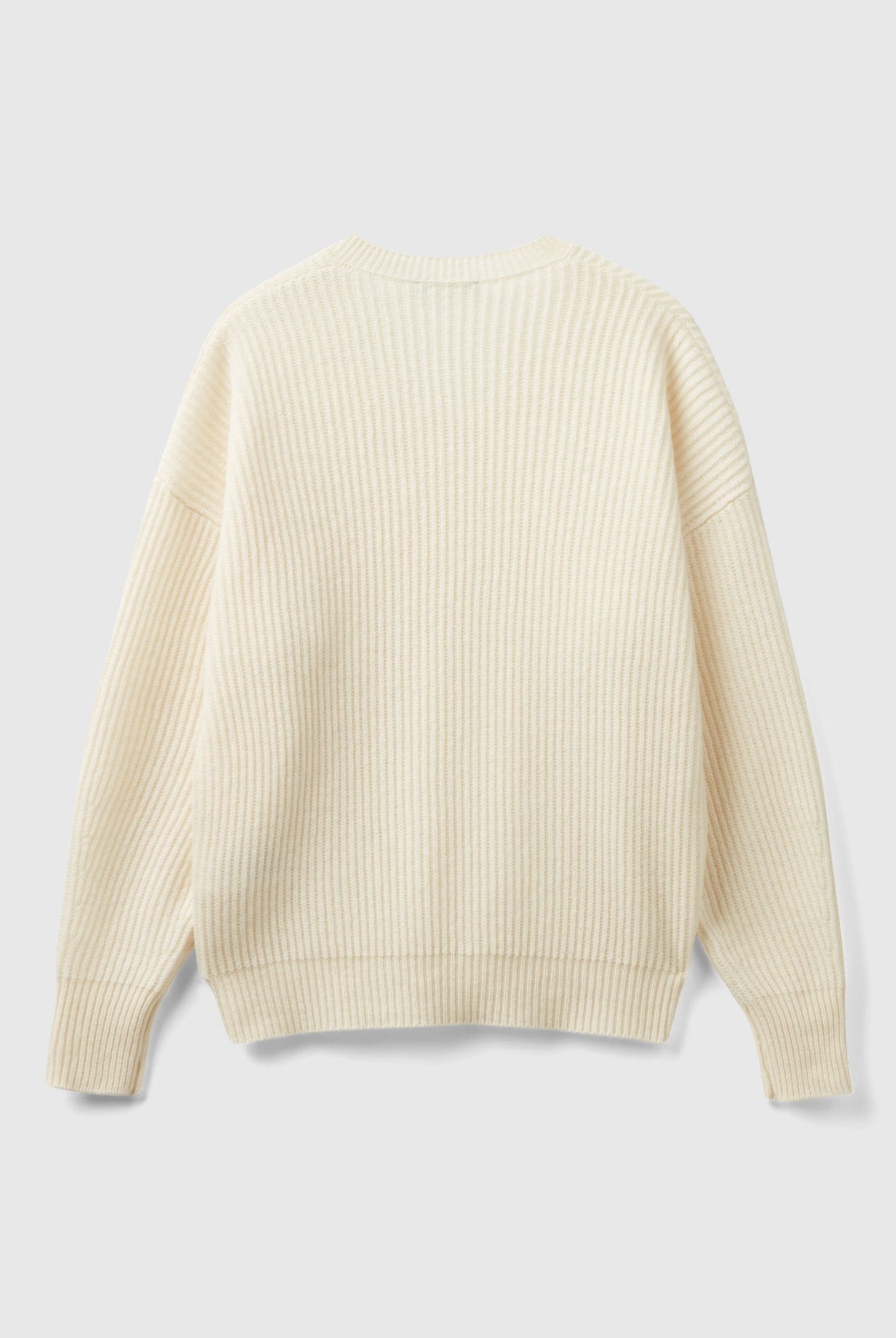 يونايتد كولورز اوف بينيتون بلوفر صوف ممزوج بتصميم مربع وياقة على شكل V نسائي