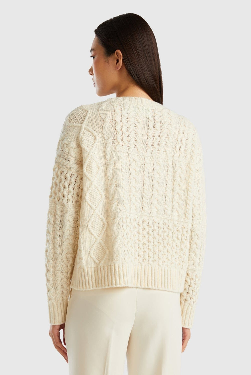 يونايتد كولورز اوف بينيتون بلوفر مضفر كم طويل نسائي