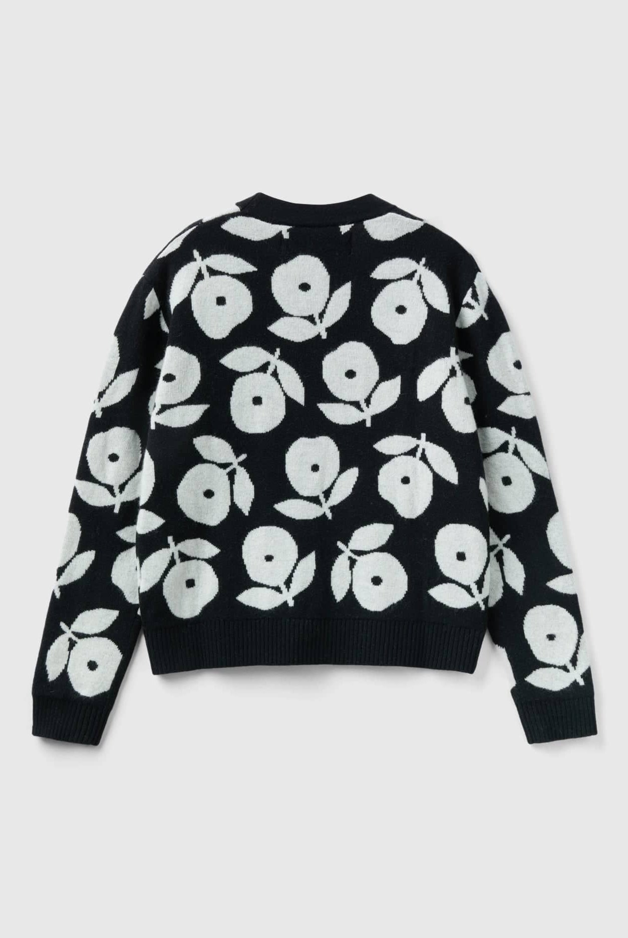 يونايتد كولورز اوف بينيتون كارديجان صوف ممزوج بنقشة زهور كم طويل نسائي