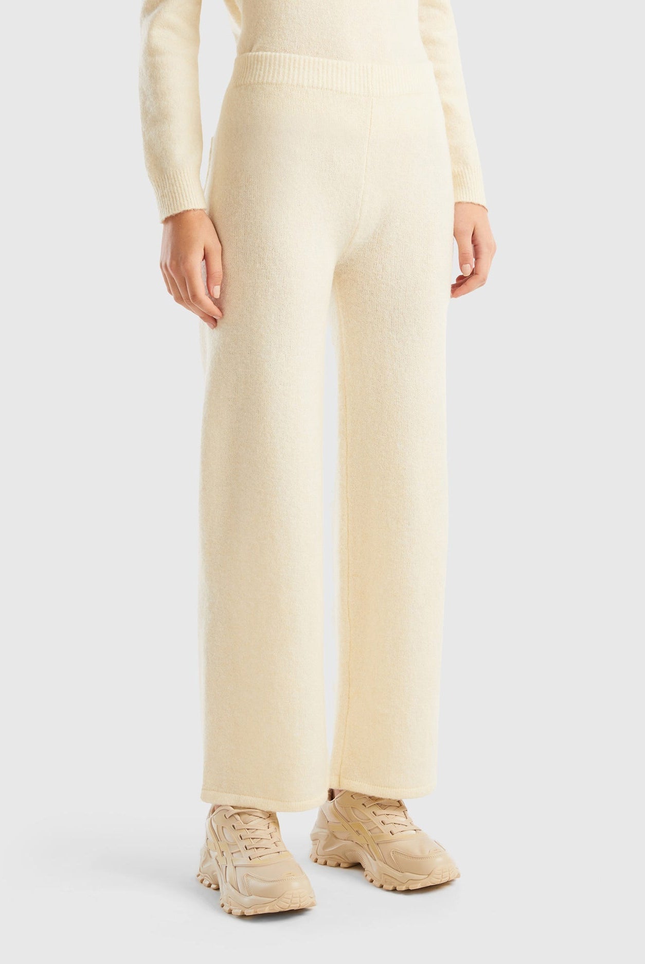 يونايتد كولورز اوف بينيتون بنطلون محبوك من مزيج الصوف