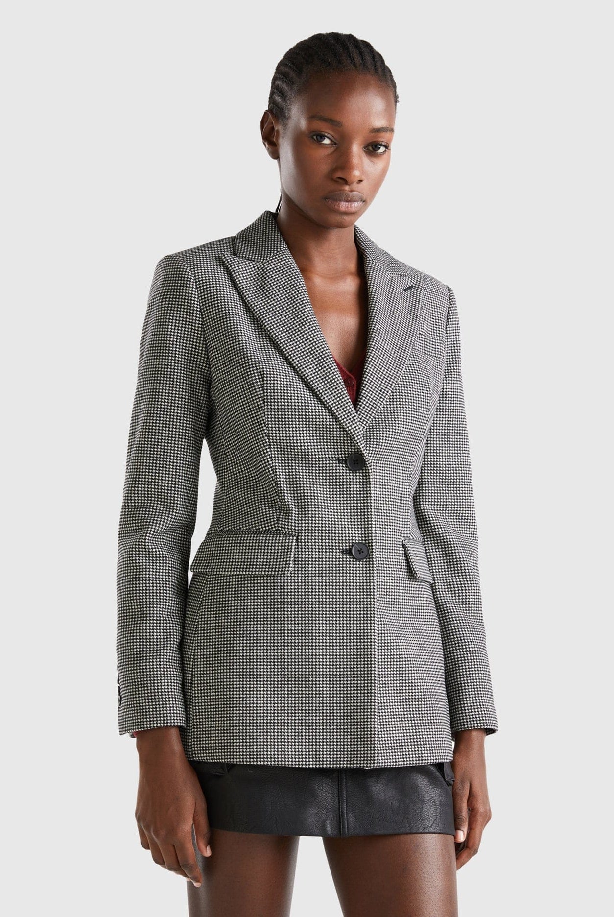 يونايتد كولورز اوف بينيتون بليزر بزرارين واسع طويل نسائي