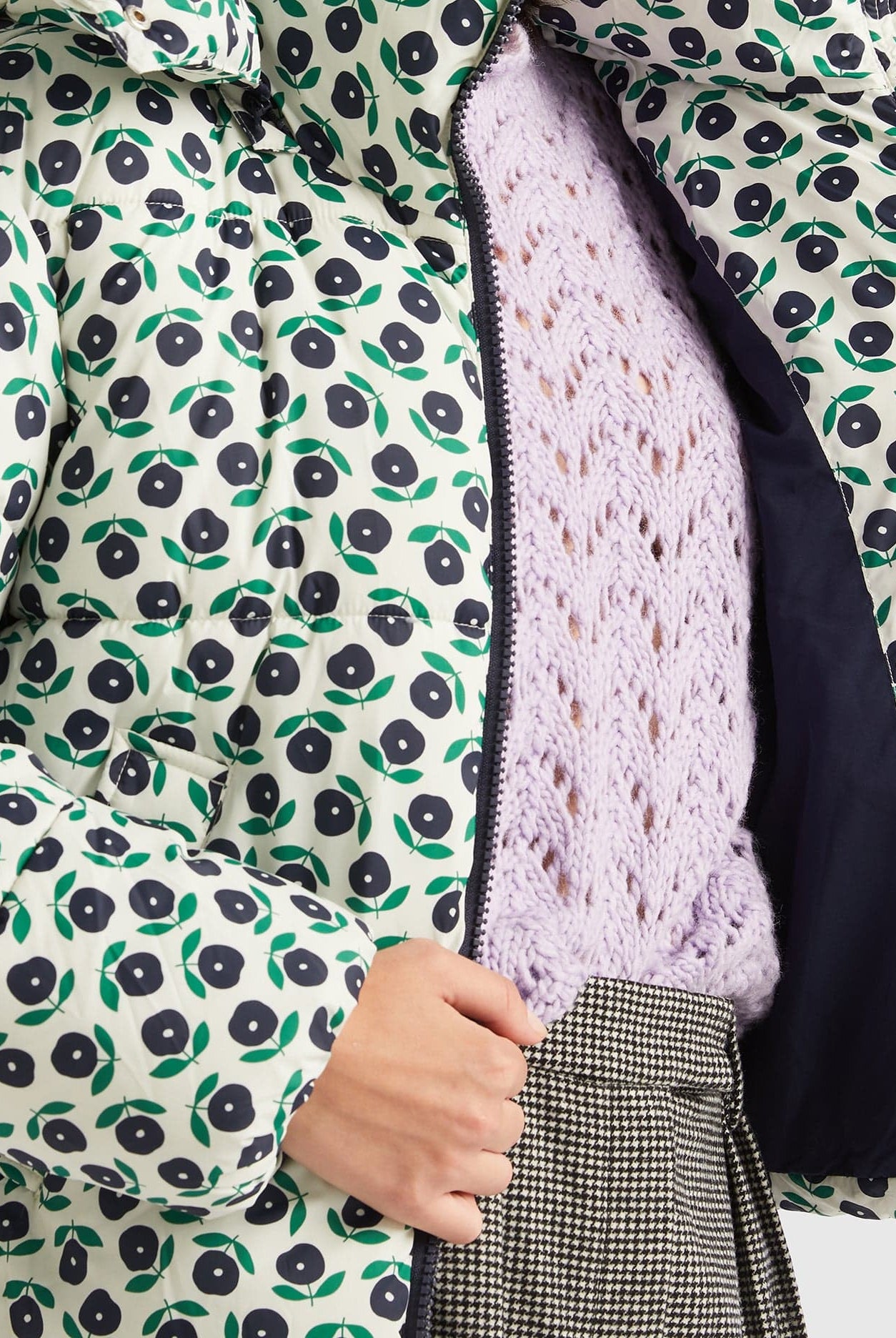 يونايتد كولورز اوف بينيتون معطف بوفا مزين بنقشة زهور