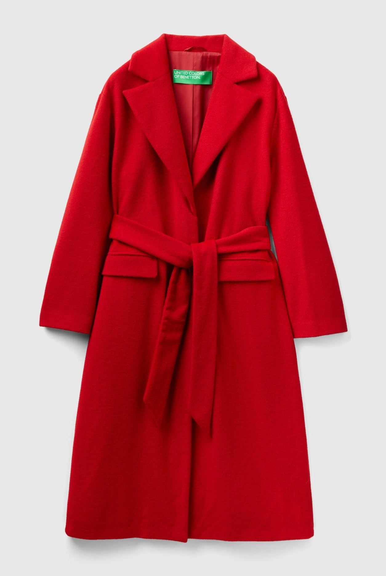 يونايتد كولورز اوف بينيتون معطف طويل بحزام للنساء