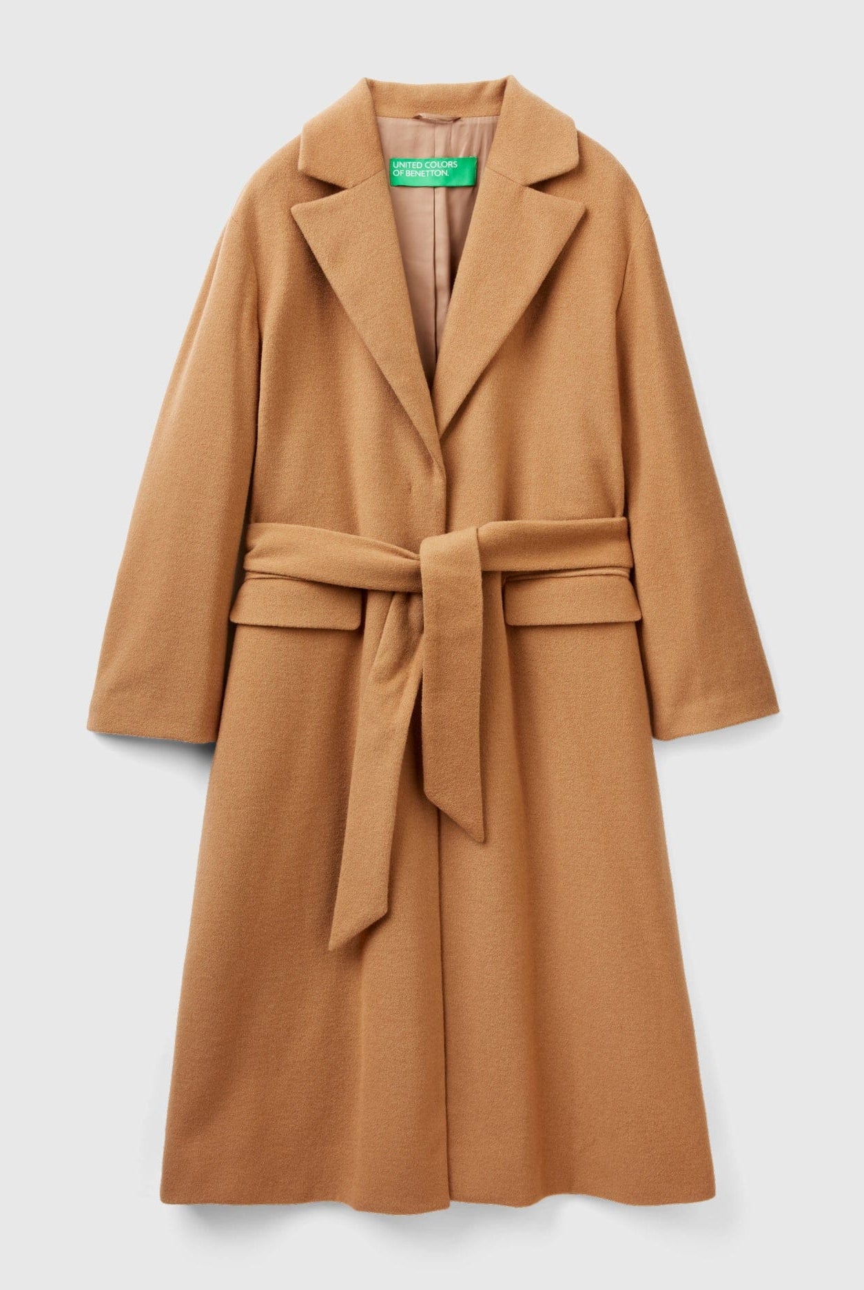 يونايتد كولورز اوف بينيتون معطف طويل بحزام للنساء