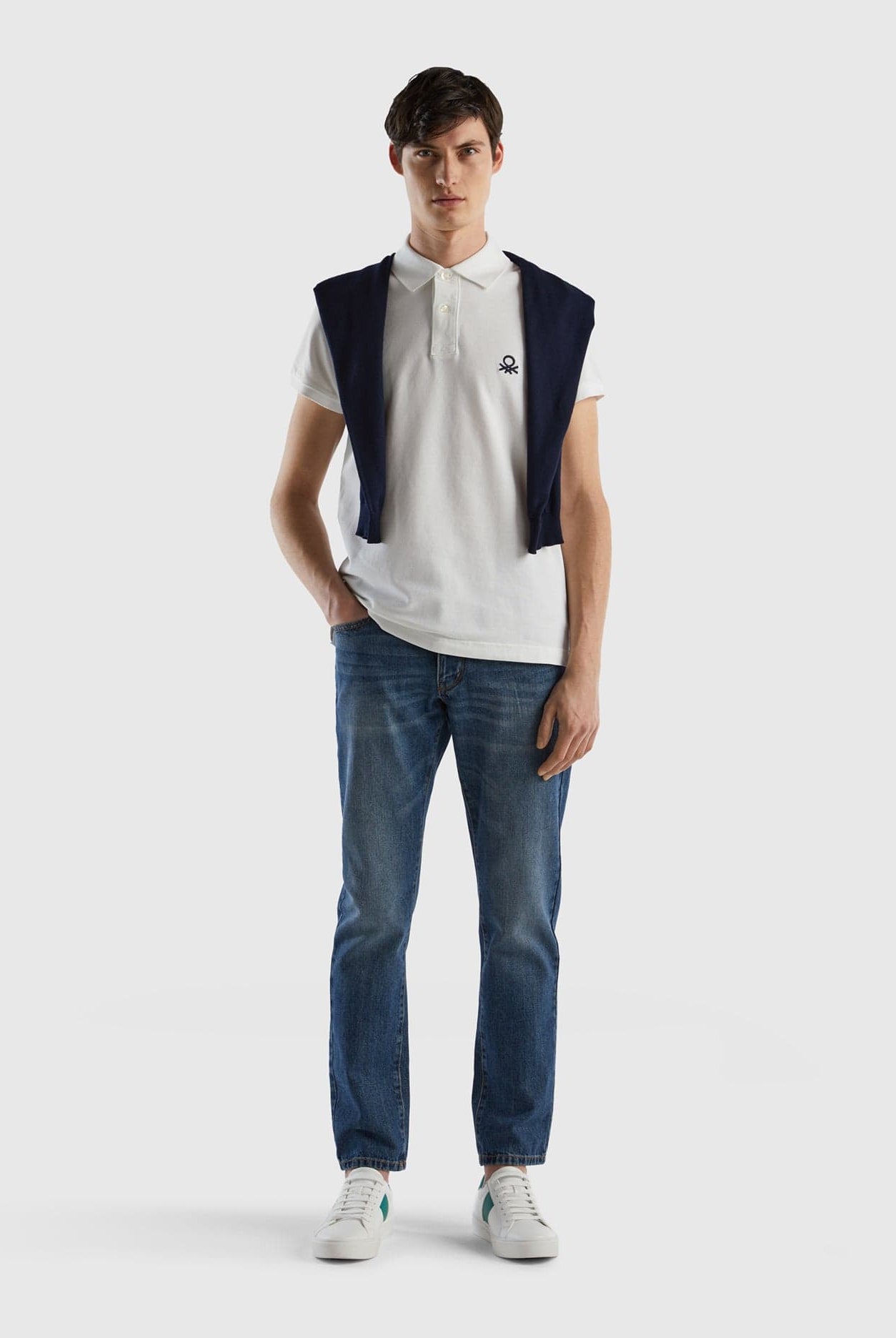 يونايتد كولورز اوف بينيتون تيشيرت بولو سليم فيت