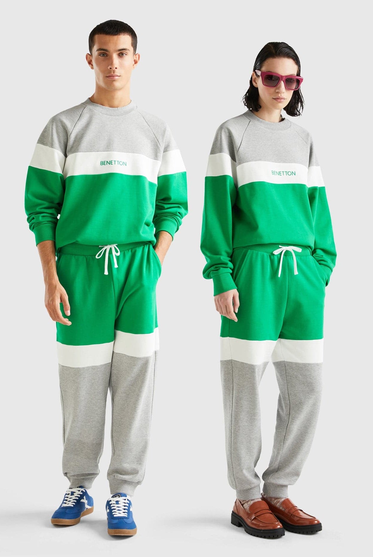 يونايتد كولورز اوف بينيتون بنطلون رياضي مخطط بالعرض مع رباط خصر