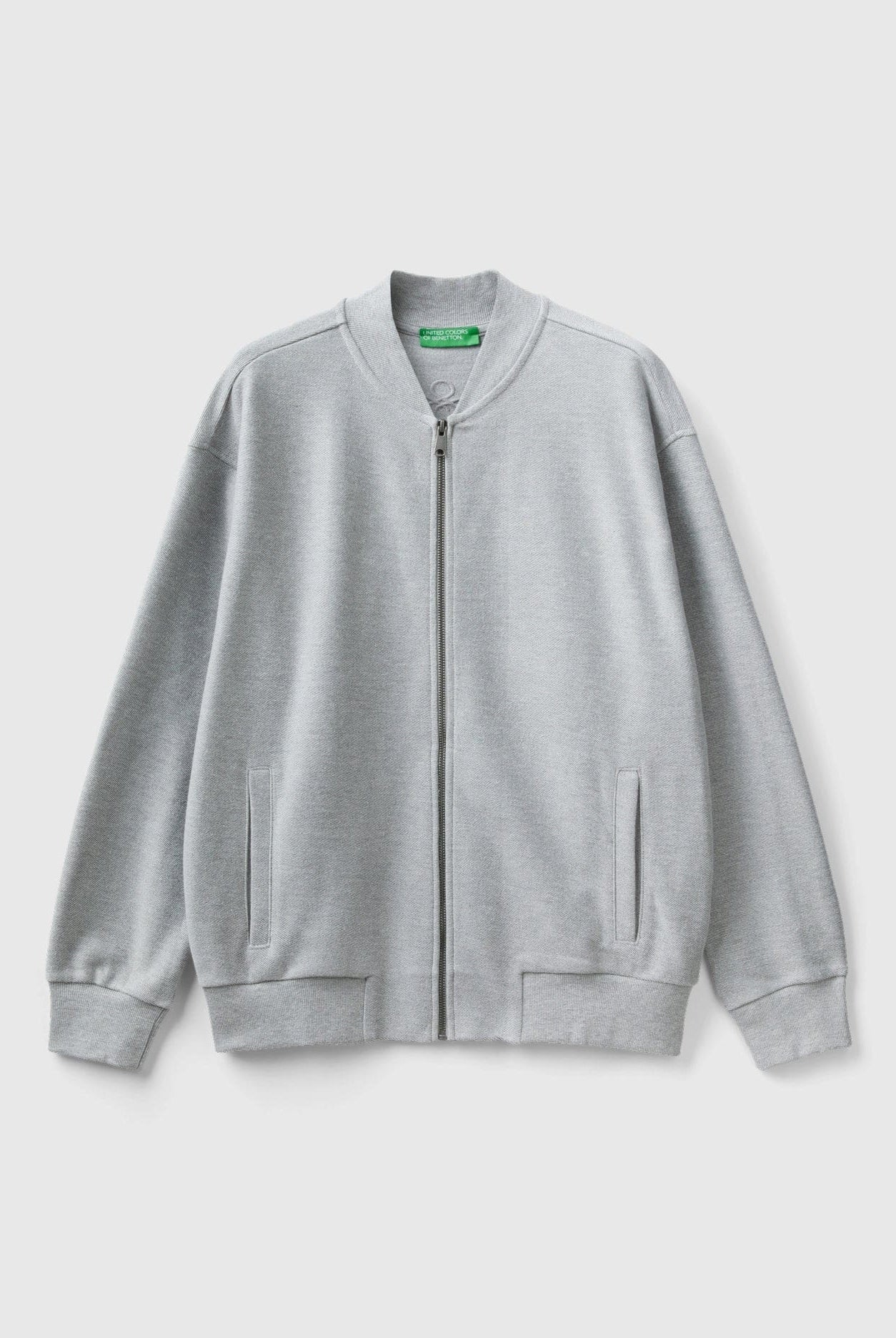 يونايتد كولورز اوف بينيتون سويت شيرت بدون ياقة كم طويل بسحاب رجالي