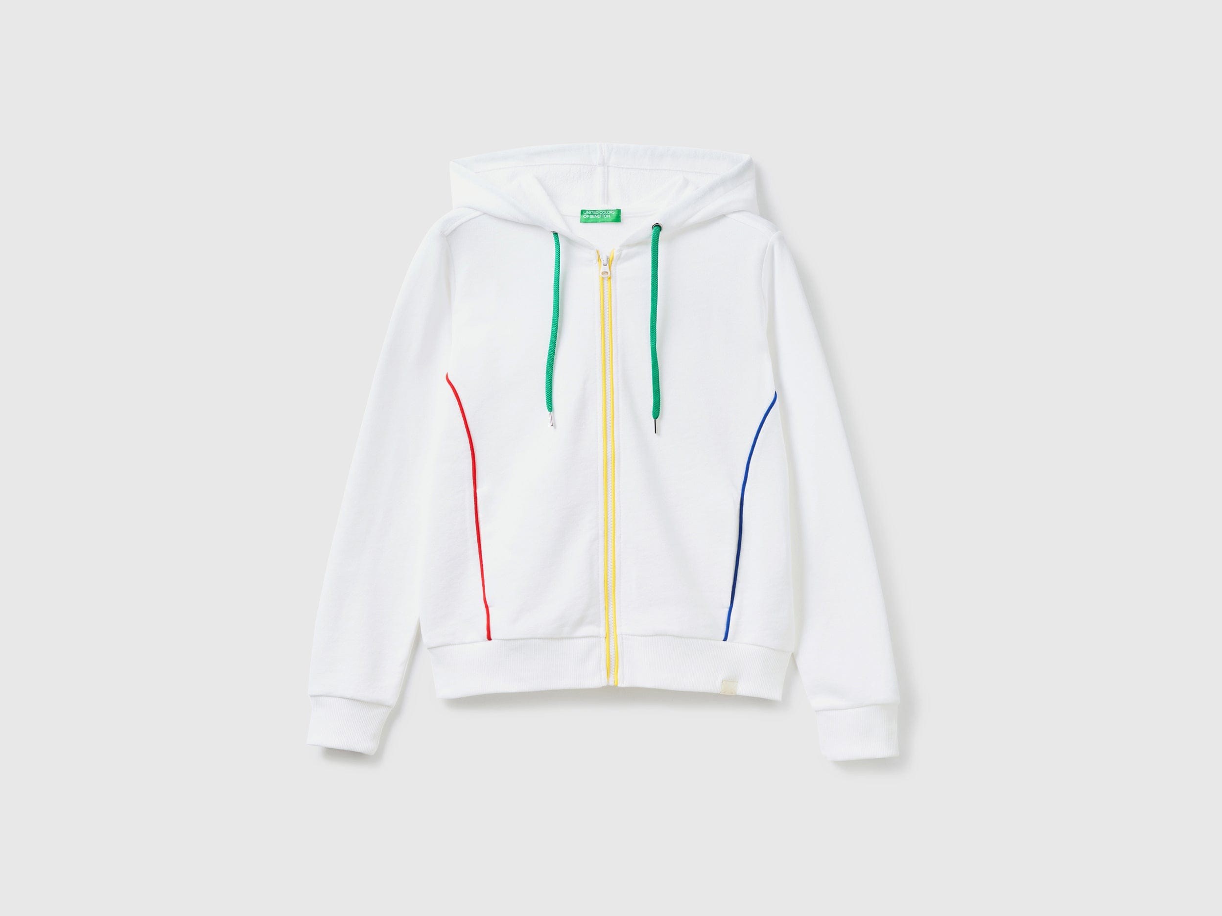 يونايتد كولورز اوف بينيتون سويت شيرت قطن بسحاب وقبعة بسحاب نسائي