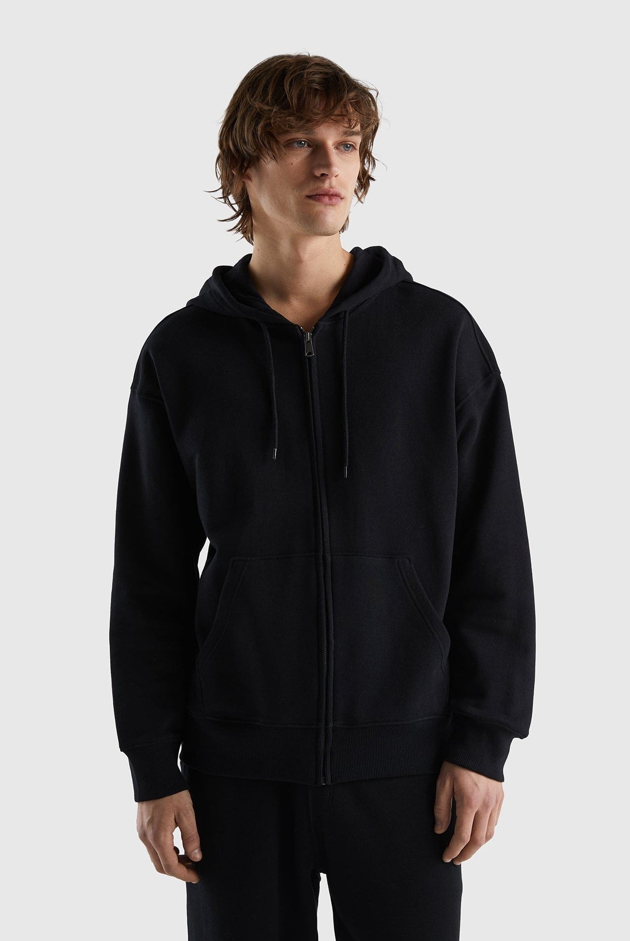 يونايتد كولورز اوف بينيتون بلوفر بسحاب من القطن كم طويل رجالي