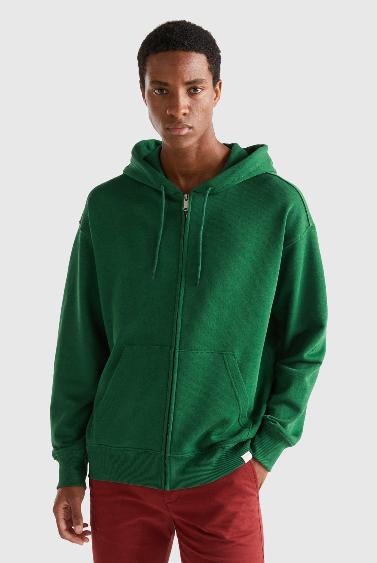 يونايتد كولورز اوف بينيتون بلوفر بسحاب من القطن كم طويل رجالي