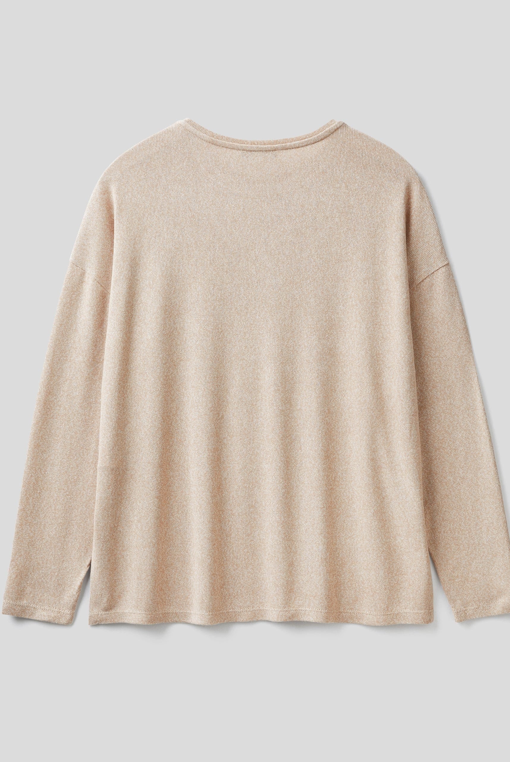 يونايتد كولورز اوف بينيتون تيشيرت نسائي طويل الأكمام من الفيسكوز المطاطي