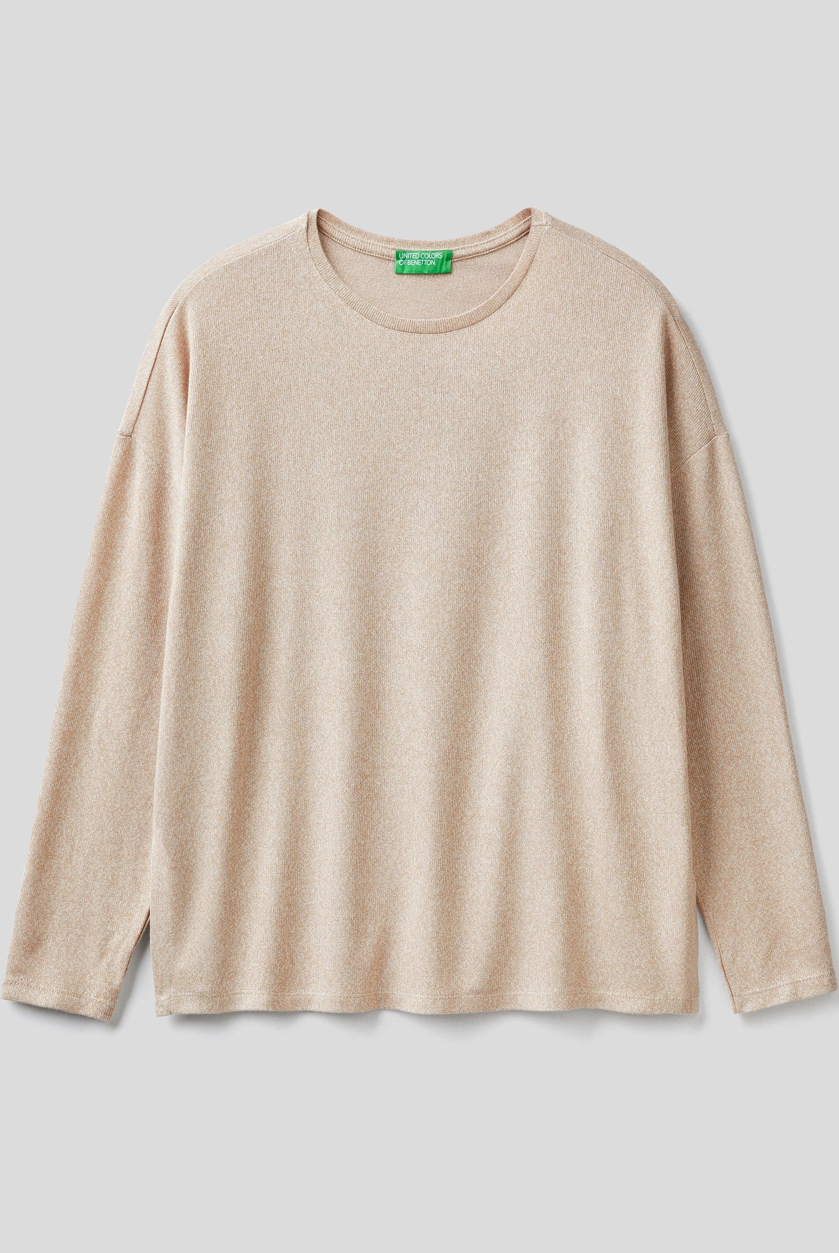 يونايتد كولورز اوف بينيتون تيشيرت نسائي طويل الأكمام من الفيسكوز المطاطي