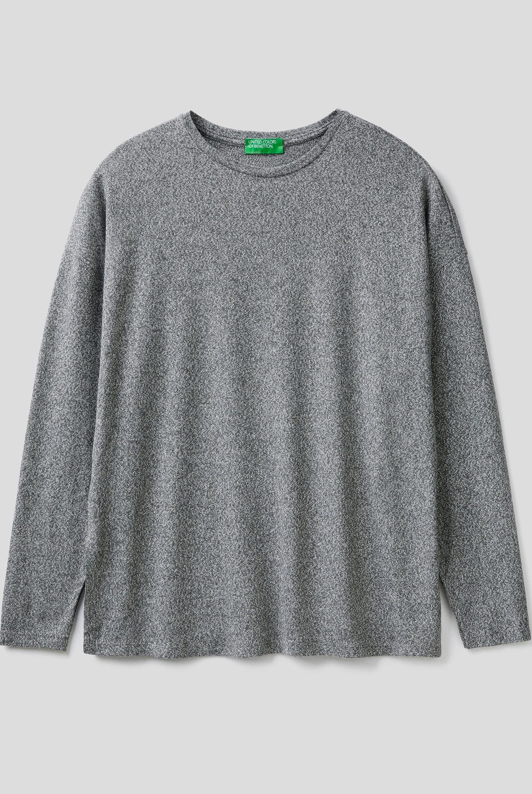 يونايتد كولورز اوف بينيتون تيشيرت نسائي طويل الأكمام من الفيسكوز المطاطي