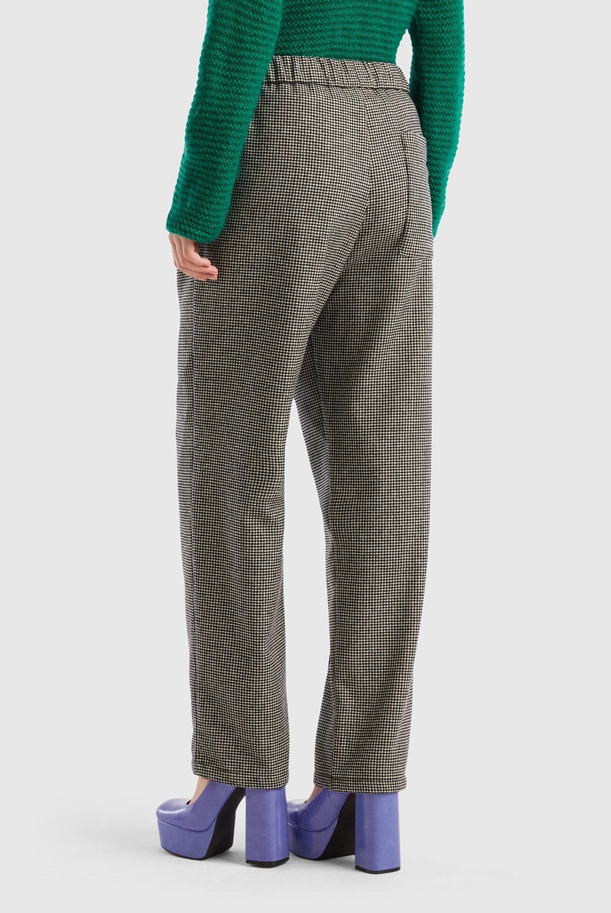 يونايتد كولورز اوف بينيتون بنطلون صوف ممزوج برباط خصر نسائي