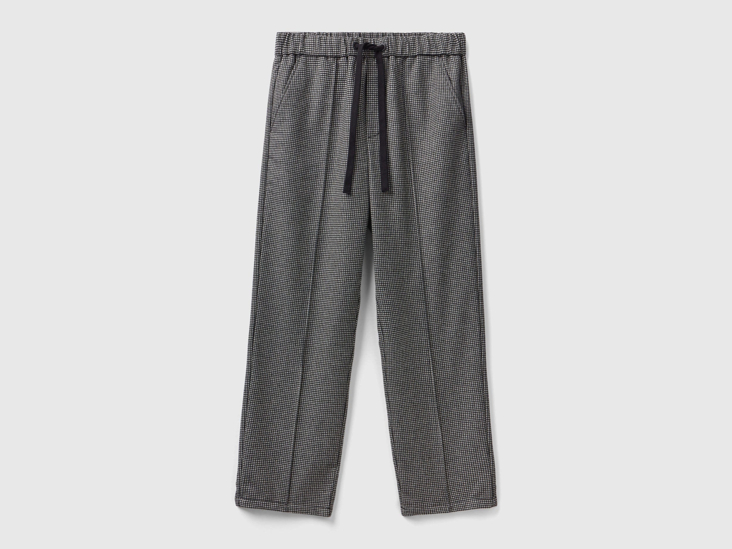 يونايتد كولورز اوف بينيتون بنطلون صوف ممزوج برباط خصر نسائي