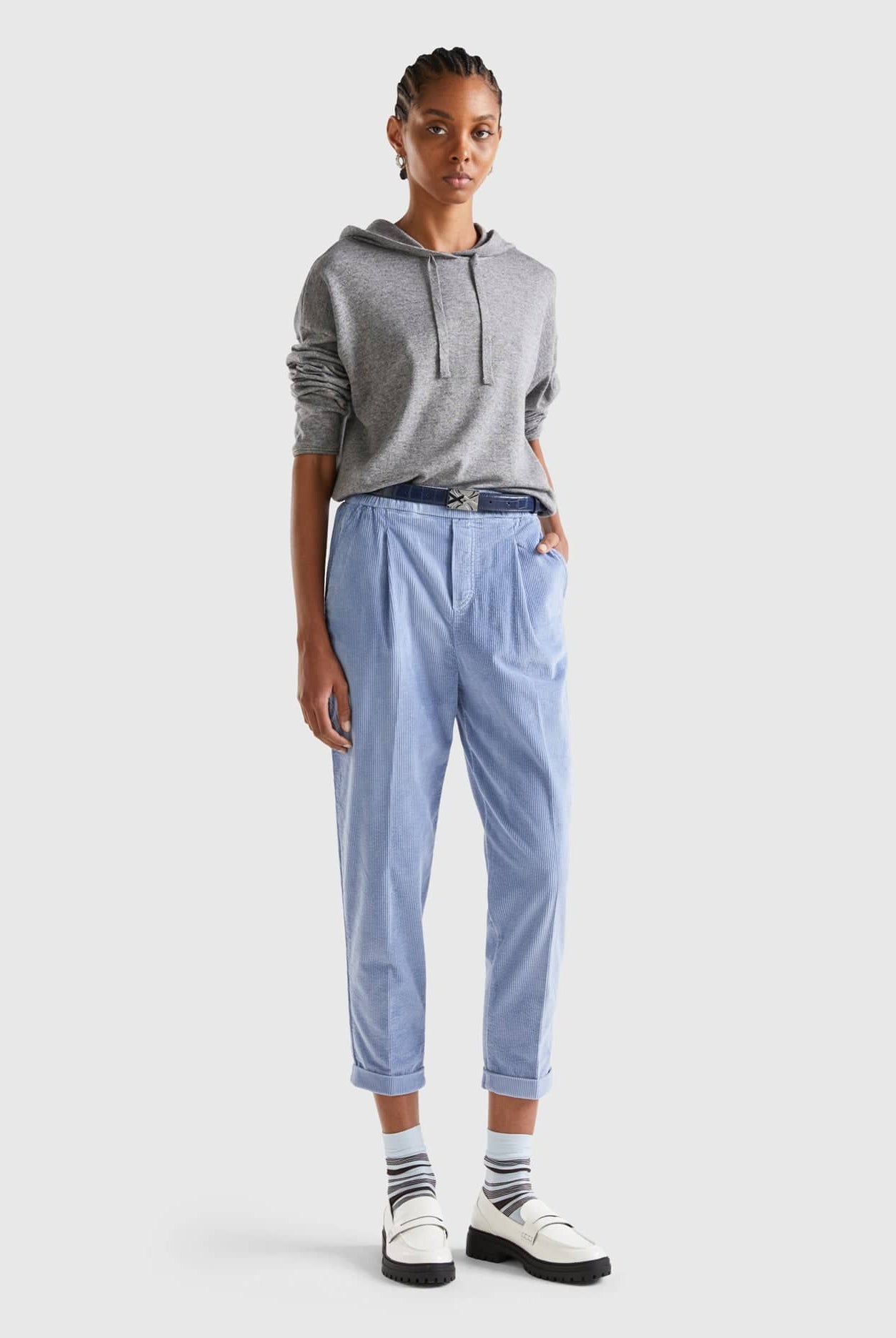 يونايتد كولورز اوف بينيتون بنطلون تشينو مخملي بخصر مطاطي رجالي