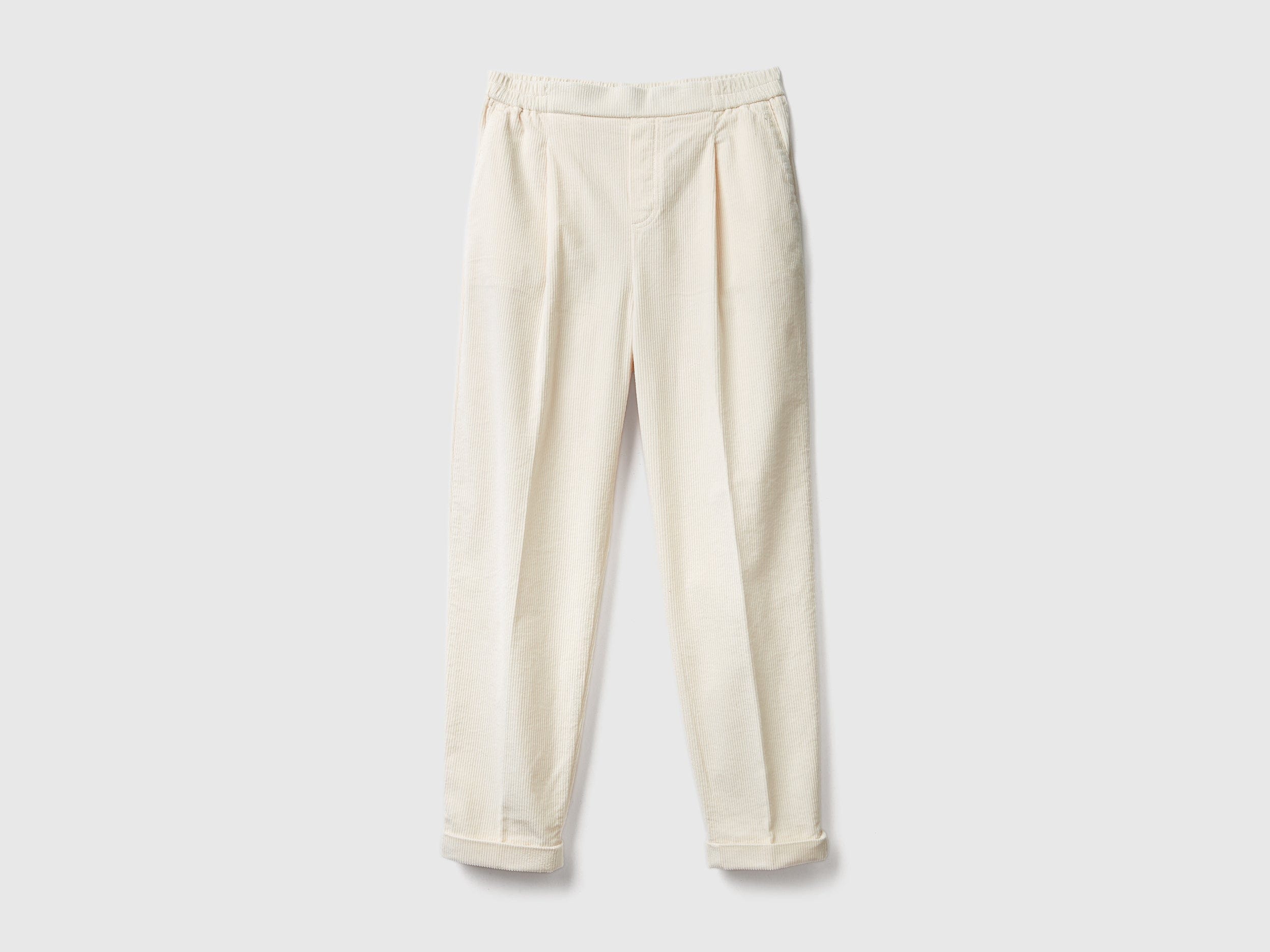 يونايتد كولورز اوف بينيتون بنطلون تشينو مخملي بخصر مطاطي رجالي