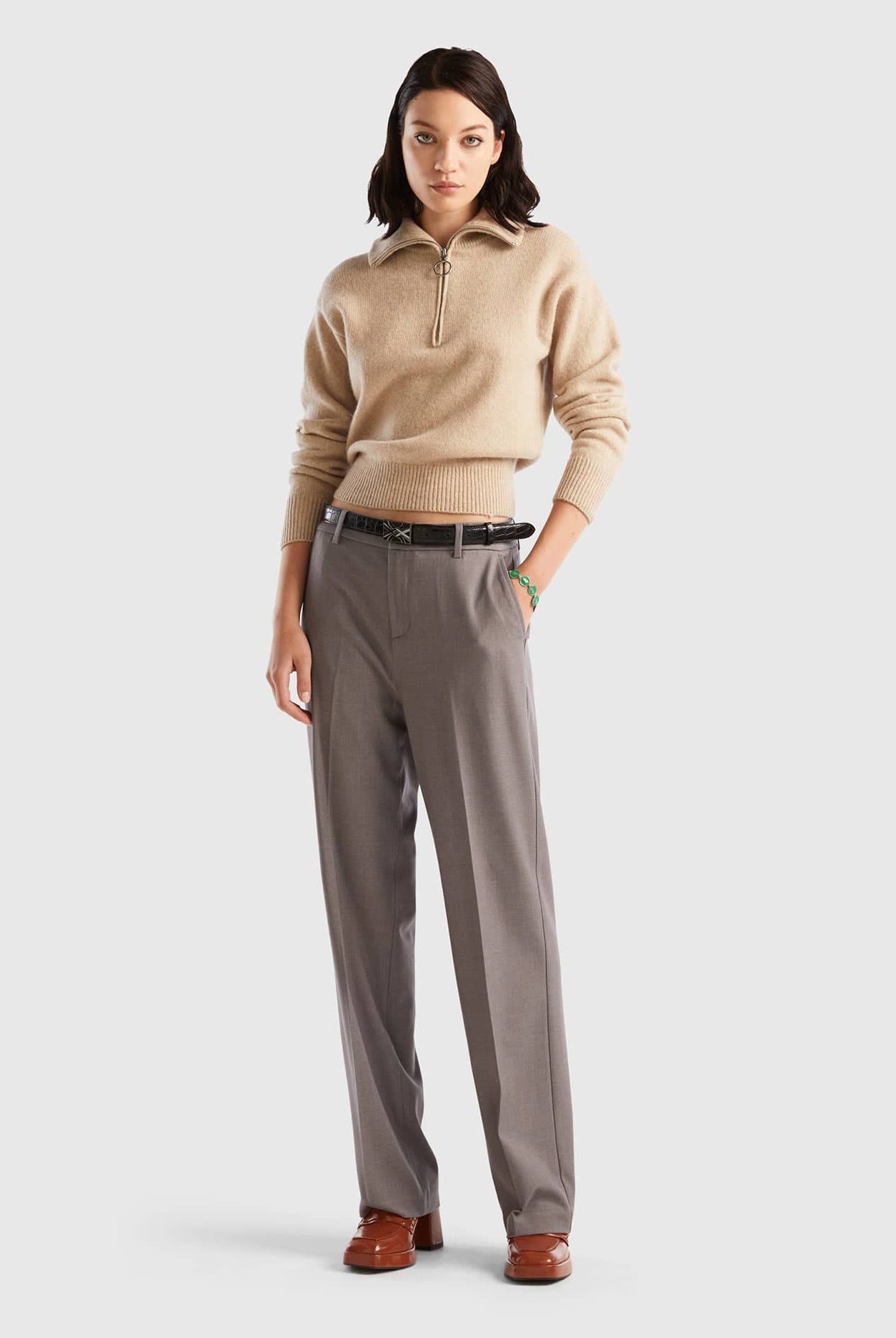 يونايتد كولورز اوف بينيتون بنطلون طويل سادة نسائي