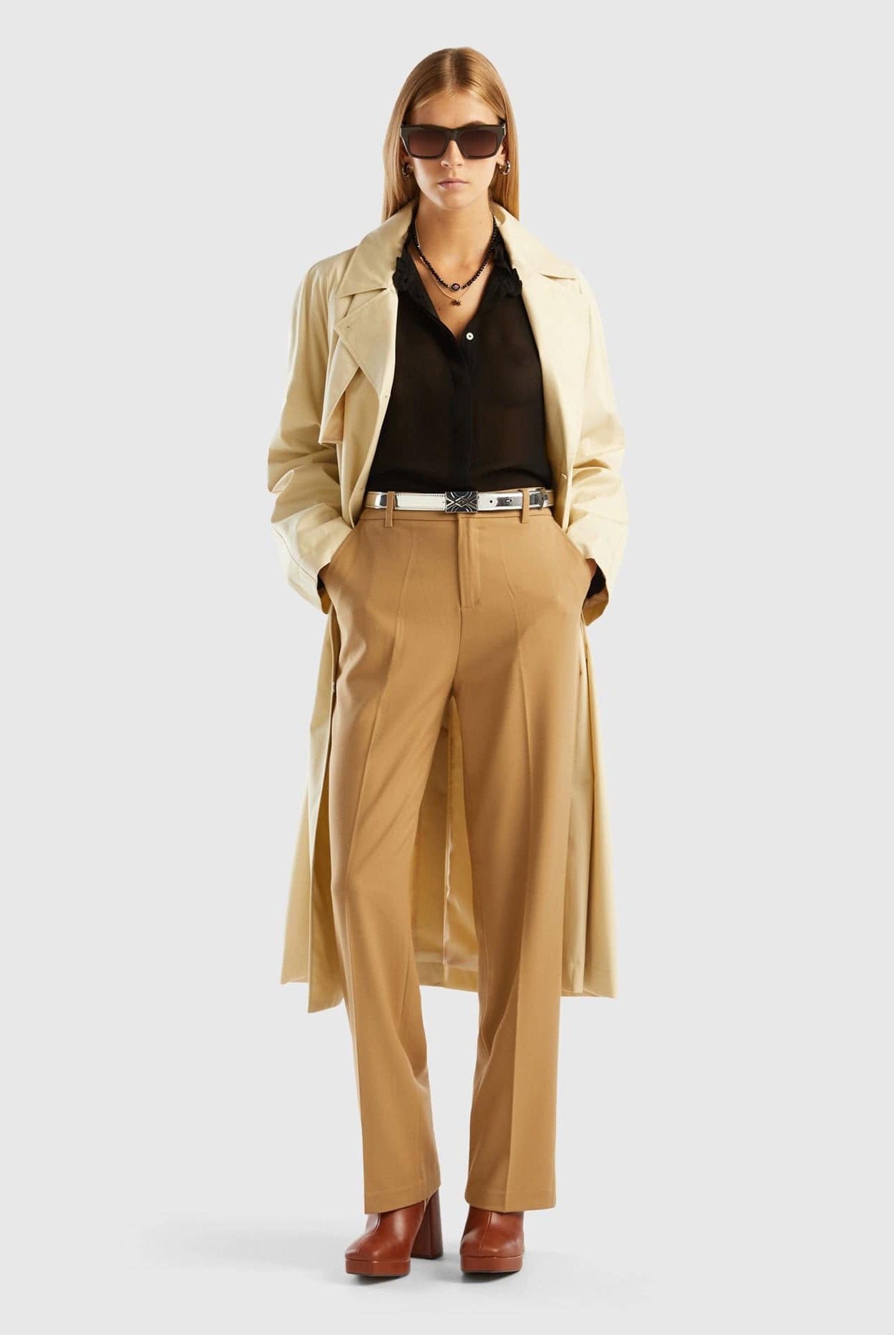 يونايتد كولورز اوف بينيتون بنطلون طويل سادة نسائي