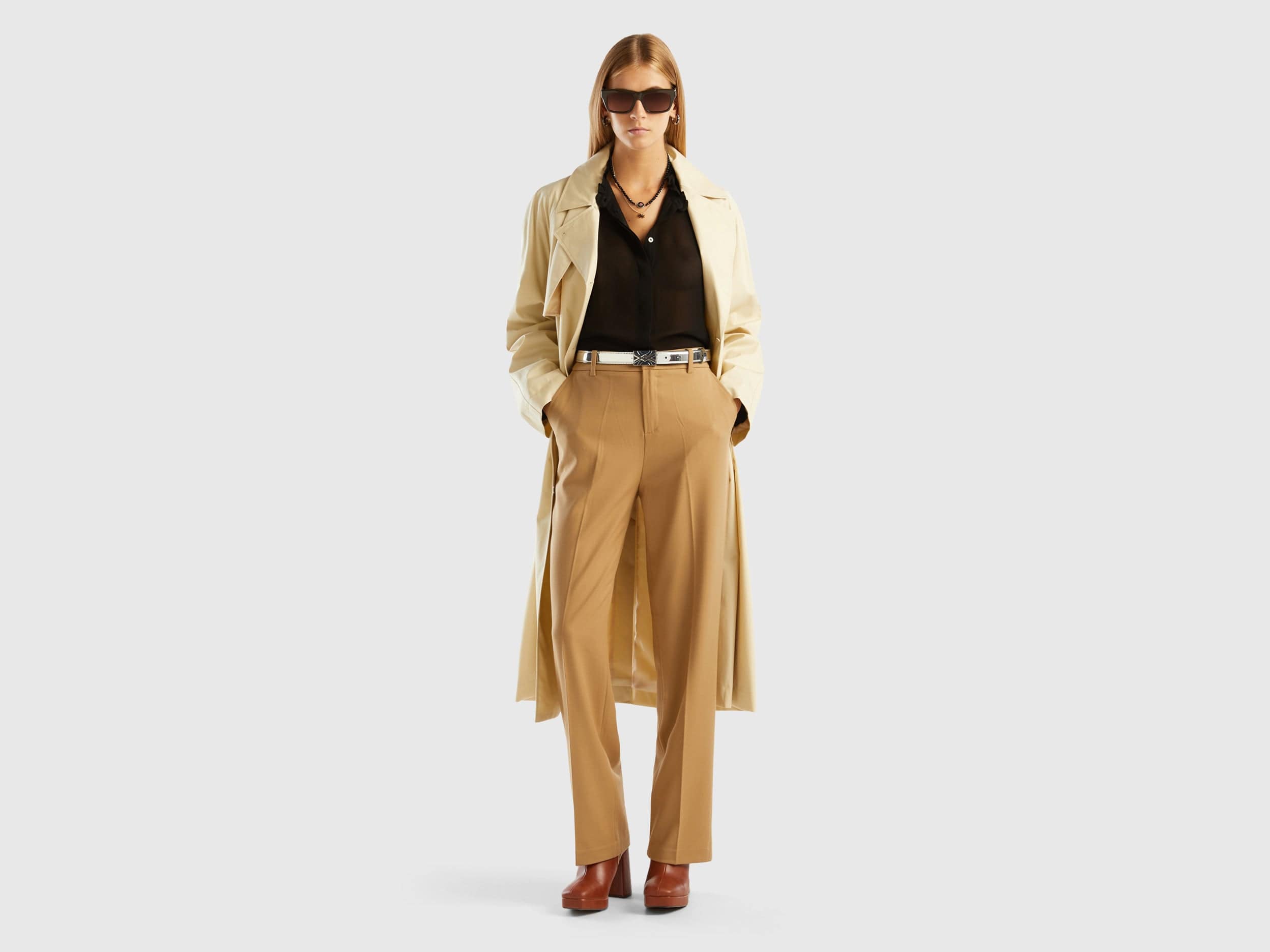 يونايتد كولورز اوف بينيتون بنطلون طويل سادة نسائي