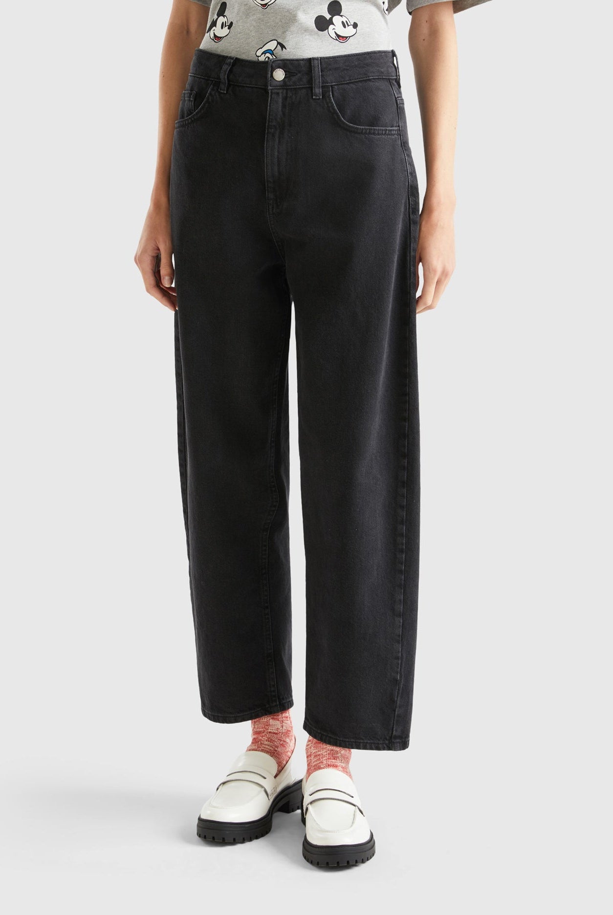 يونايتد كولورز اوف بينيتون بنطلون سادة واسع طويل نسائي