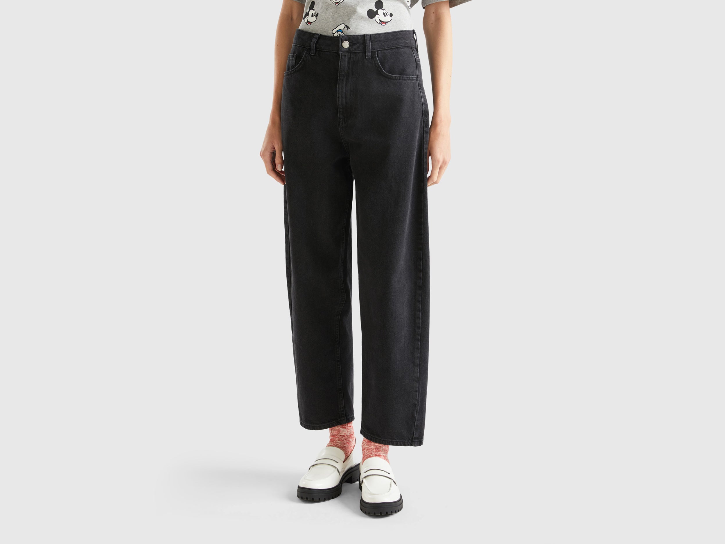 يونايتد كولورز اوف بينيتون بنطلون سادة واسع طويل نسائي