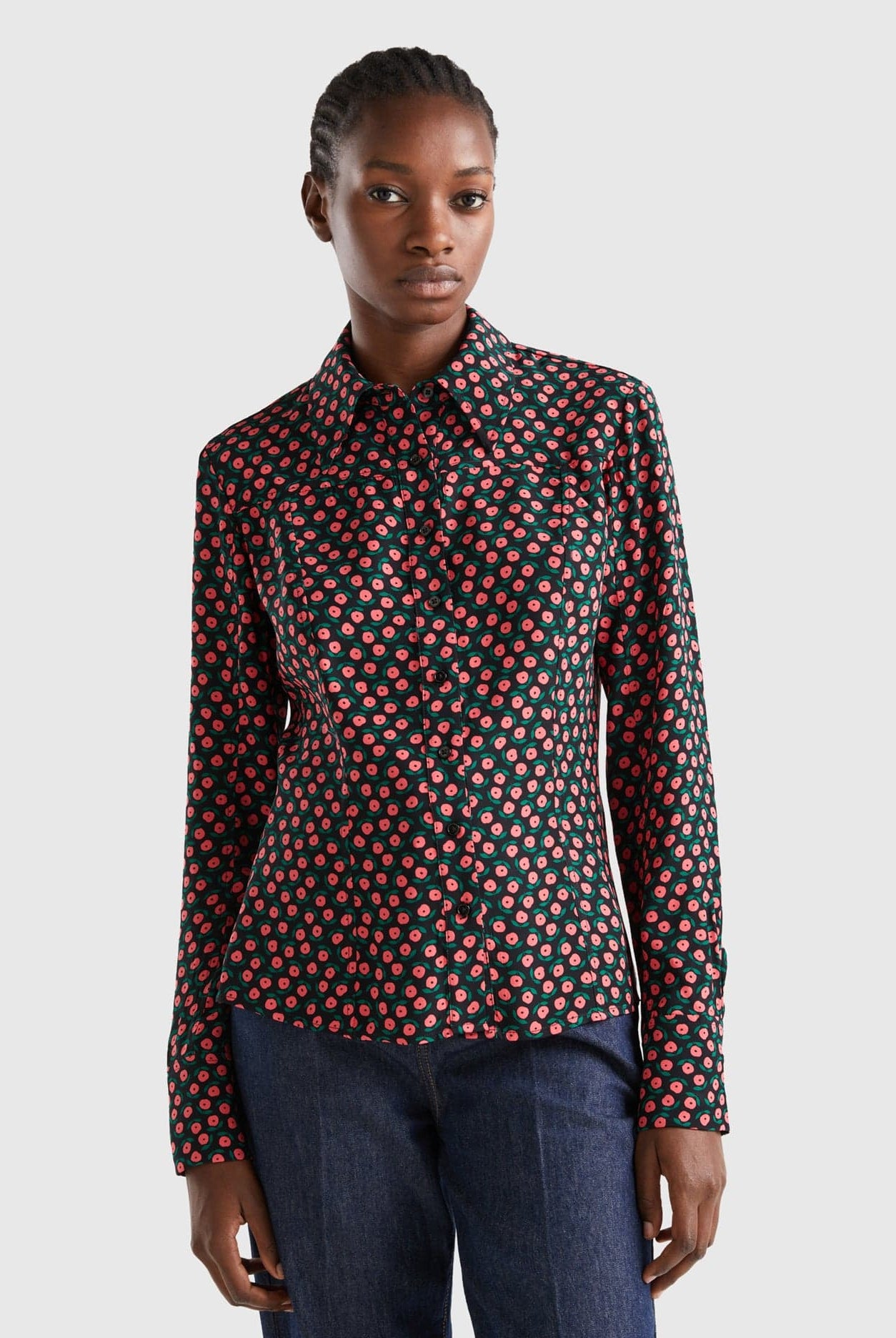 يونايتد كولورز اوف بينيتون قميص فيسكوز بنمط أزهار