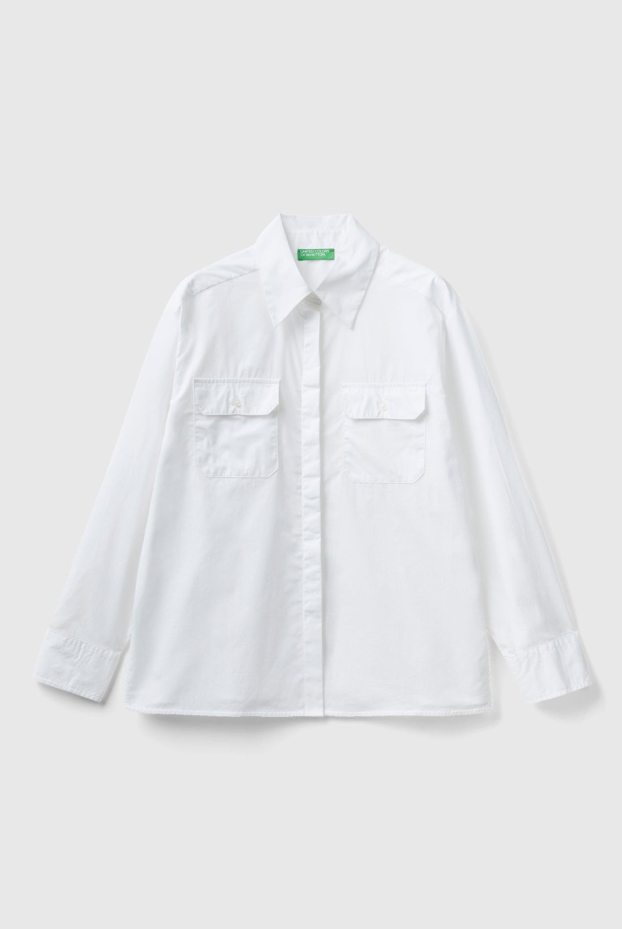 يونايتد كولورز اوف بينيتون قميص نسائي بجيوب وشقوق