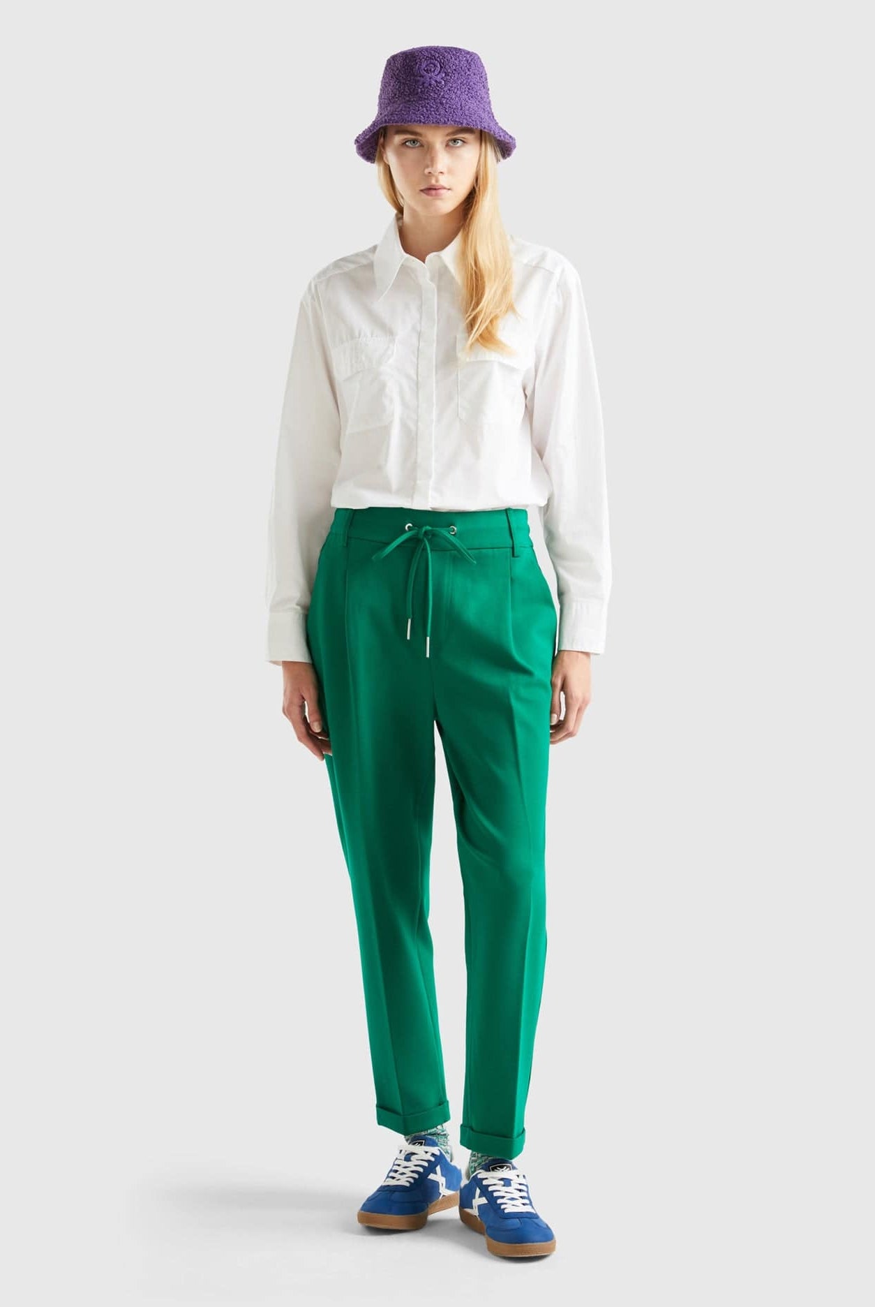 يونايتد كولورز اوف بينيتون قميص نسائي بجيوب وشقوق