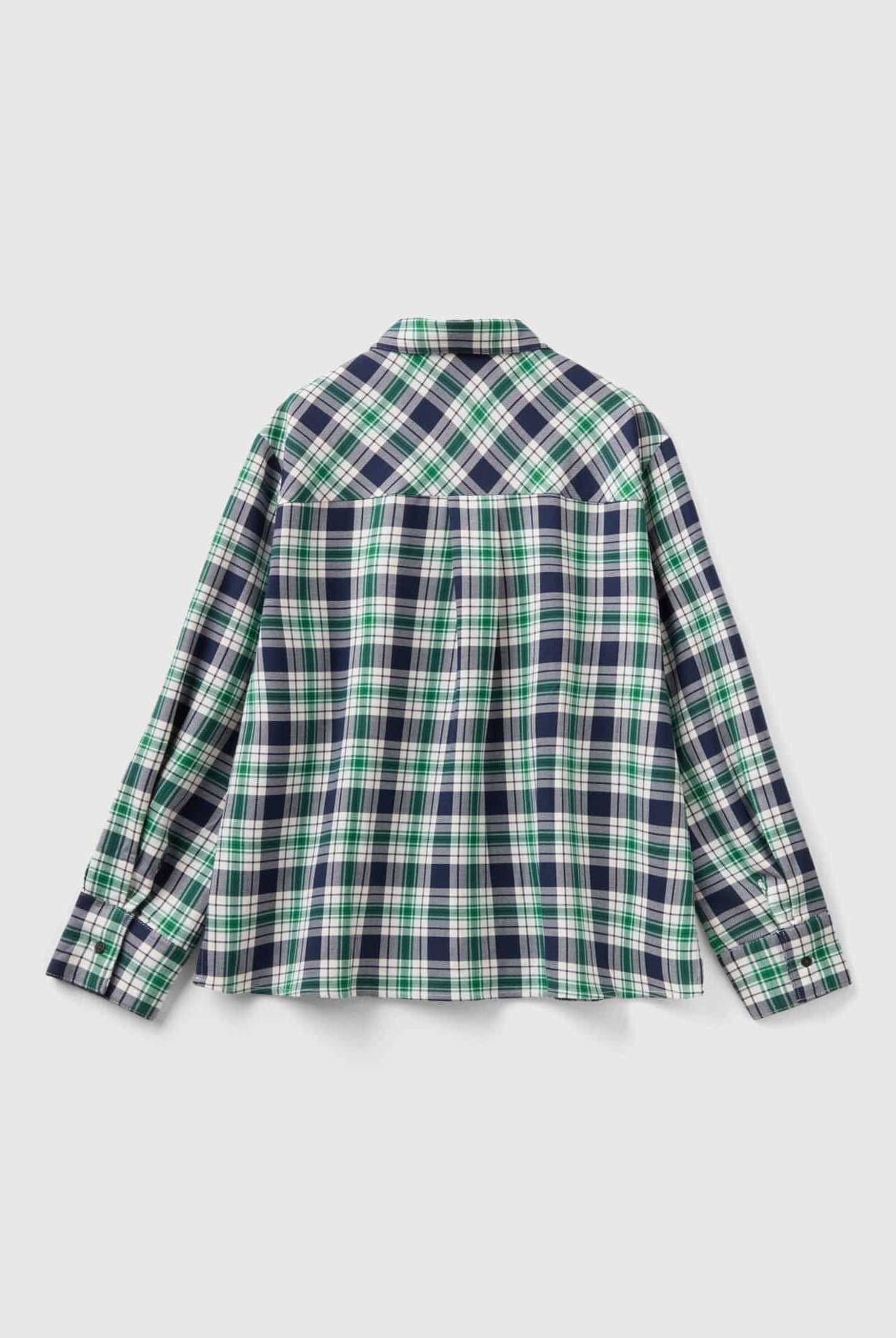 يونايتد كولورز اوف بينيتون قميص من مزيج الفسكوز بنقشة الكاروهات كم طويل رجالي