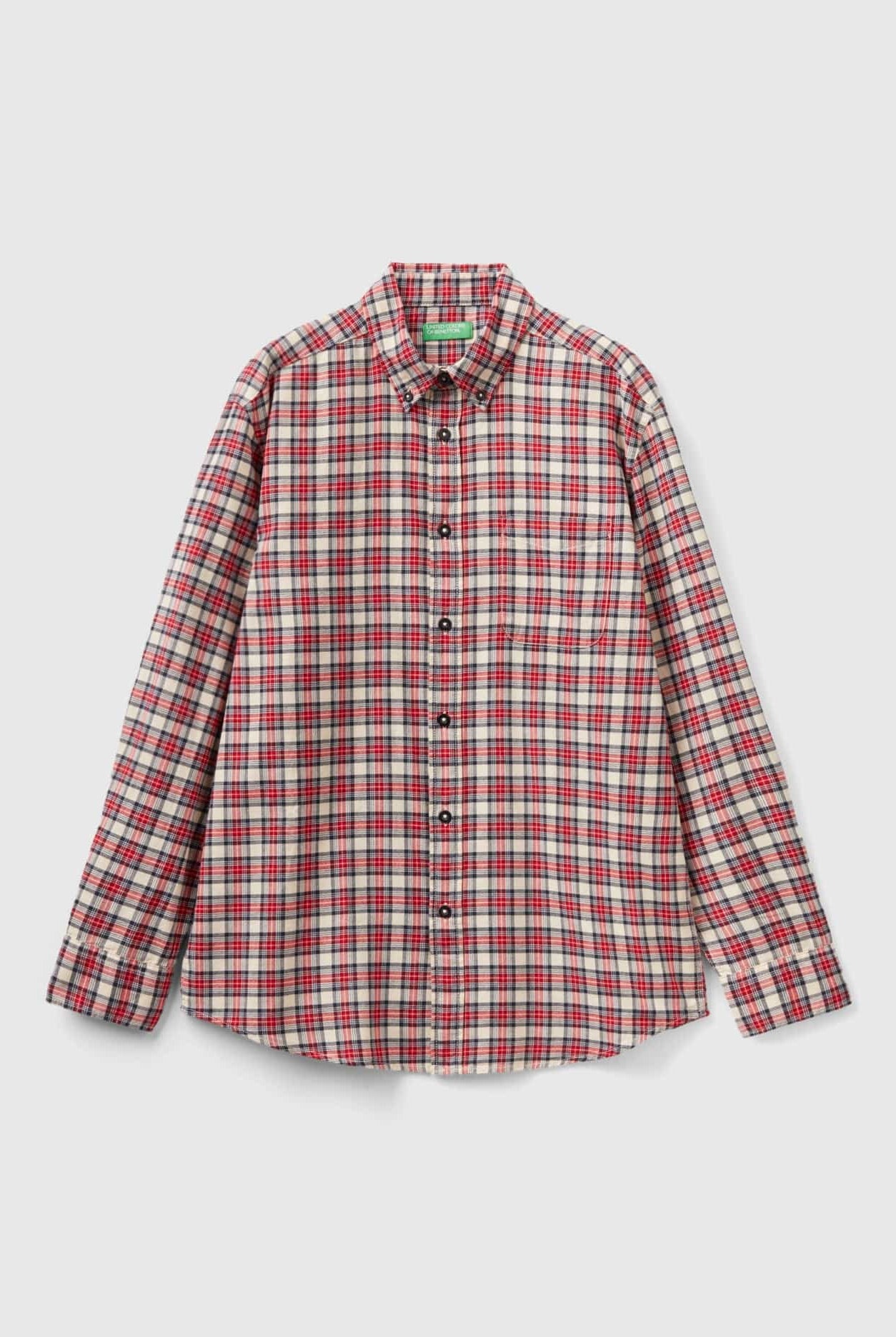 يونايتد كولورز اوف بينيتون قميص كاروهات كم طويل