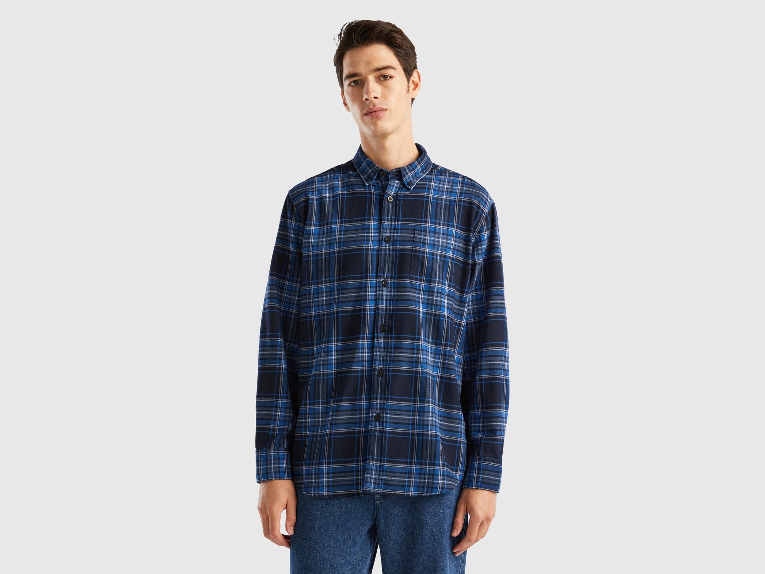 يونايتد كولورز اوف بينيتون قميص كاروهات كم طويل